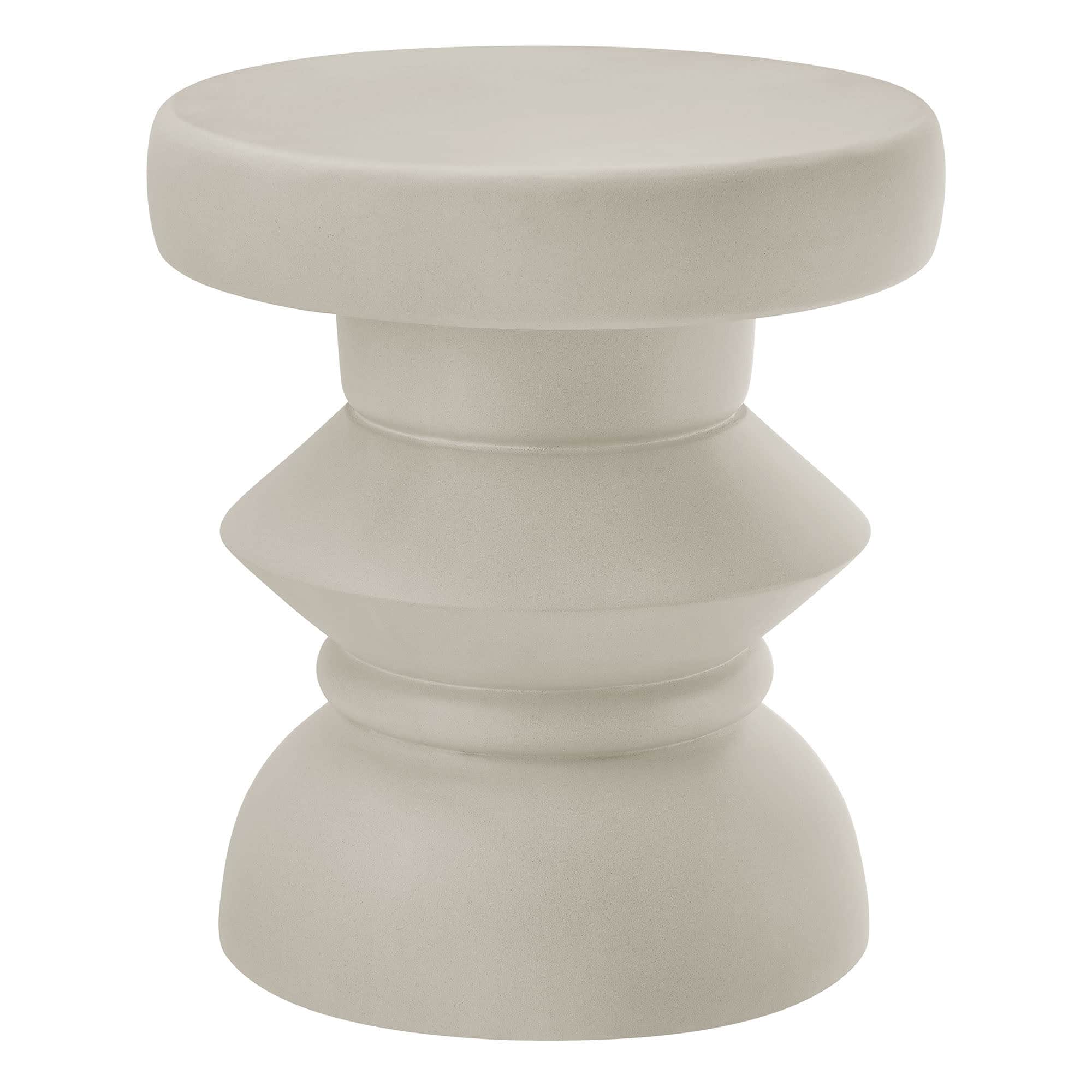  Terza Indoor - Outdoor Patio Concrete Side Table in Light Gray