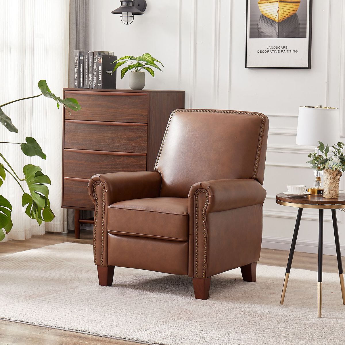 JASMODER W113765635 33.3-in Modern Brown Polyester/Blend Sofa