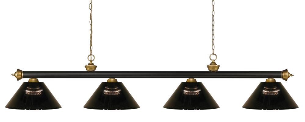 Z-Lite Riviera 4 Light Billiard Light in Bronze + Satin Gold at Lowes.com