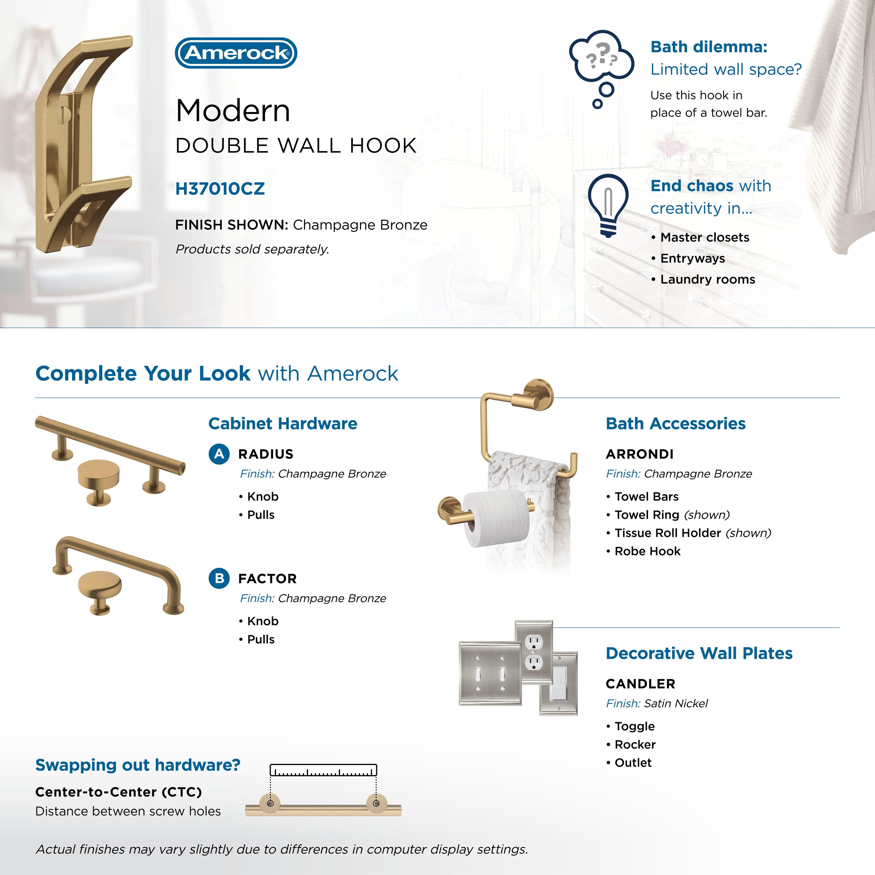 Amerock H37010CZ Decorative-Wall-Hooks - View #6