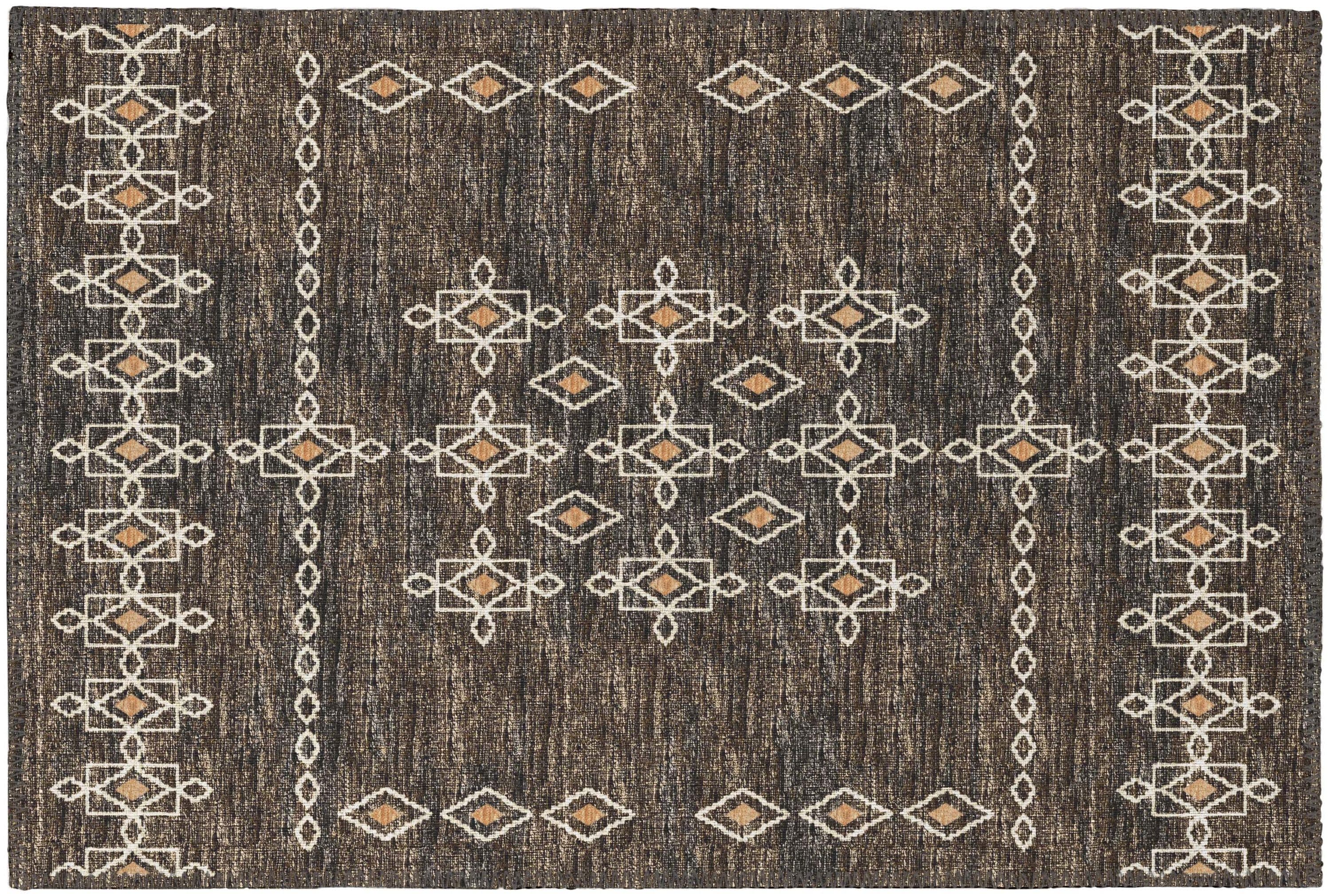 Addison Rugs AYU33BR20X30 Yuma 2 x 3 (ft) Chenille Brown Rectangular Indoor/Outdoor Geometric Oriental Machine washable Throw rug