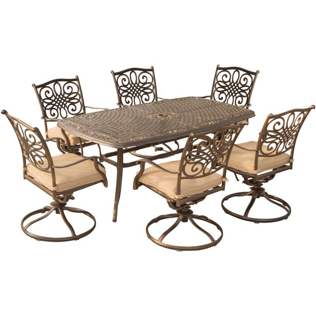 Bronze Patio Dining Set, Patio Furniture Dining Set Swivel Chairs