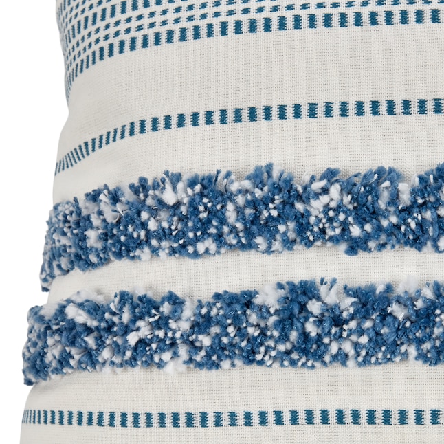 allen + roth 18-in x 18-in Blue and White Indoor Decorative Pillow in ...