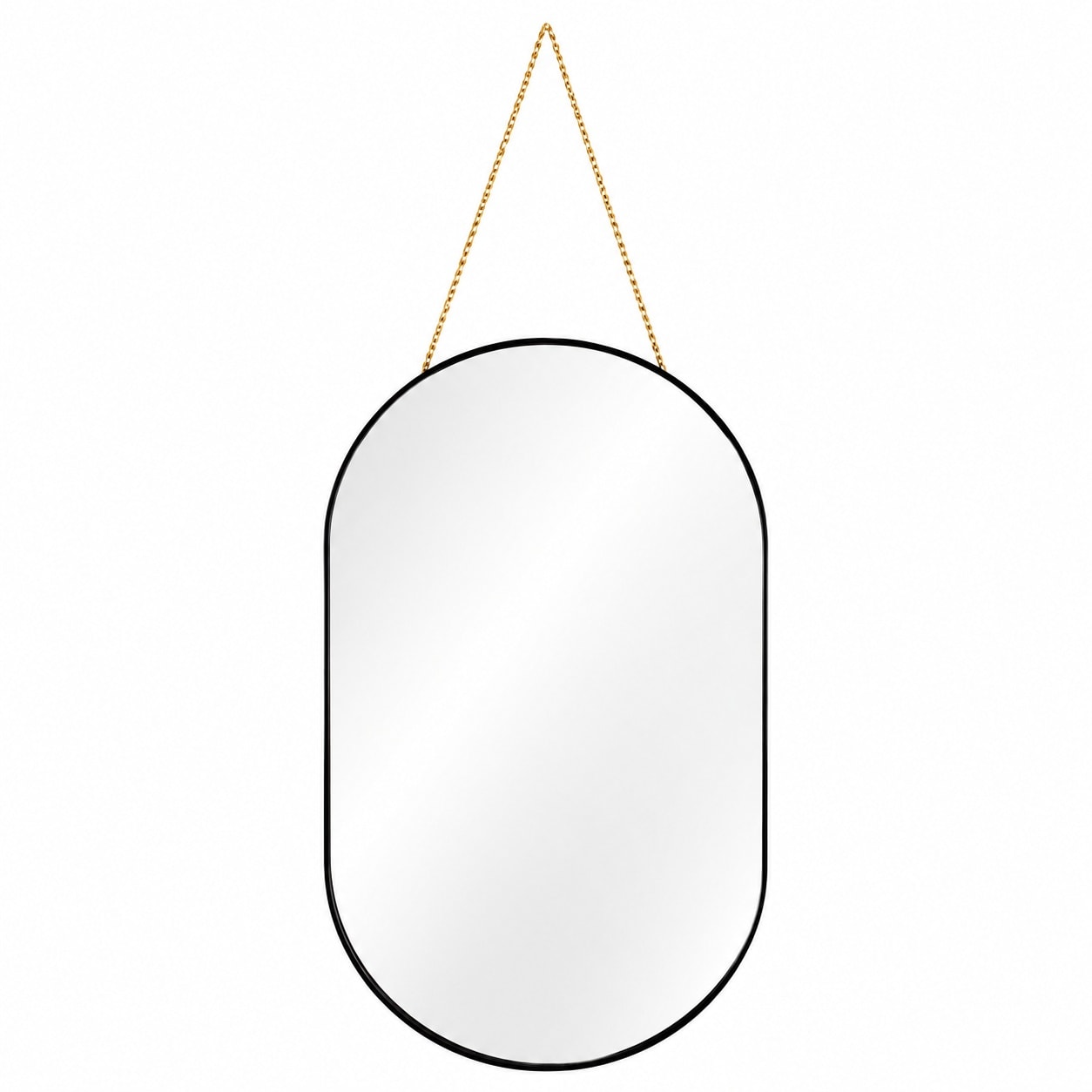 Aoibox  9 2 in W x 15 9 in H Small Oval Frameless Wall Decor Mirror in Black with Slim PVC Plastic Frame for Home Wall Decor
