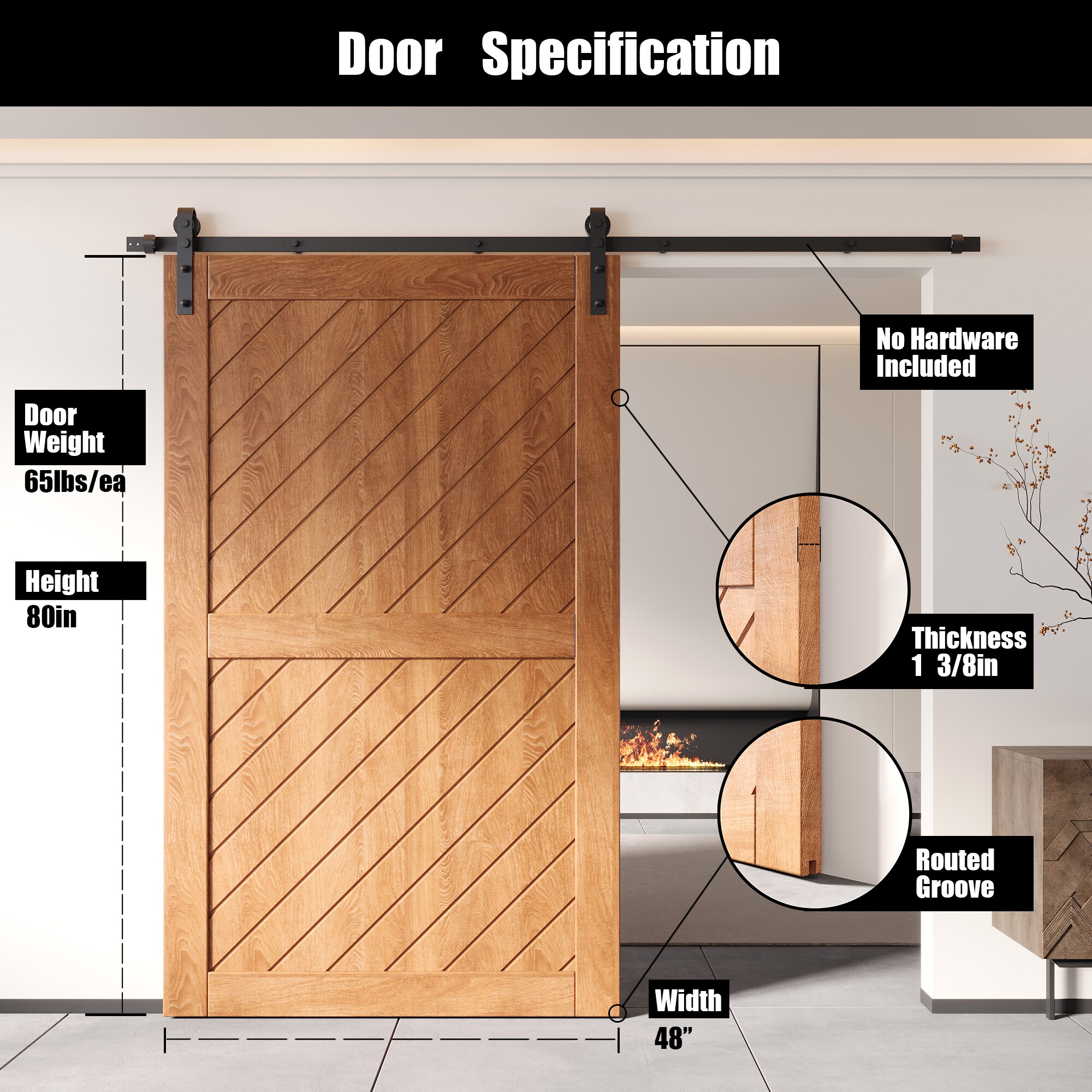 HOMACER XT1-4880-EA Barn-Doors - View #2