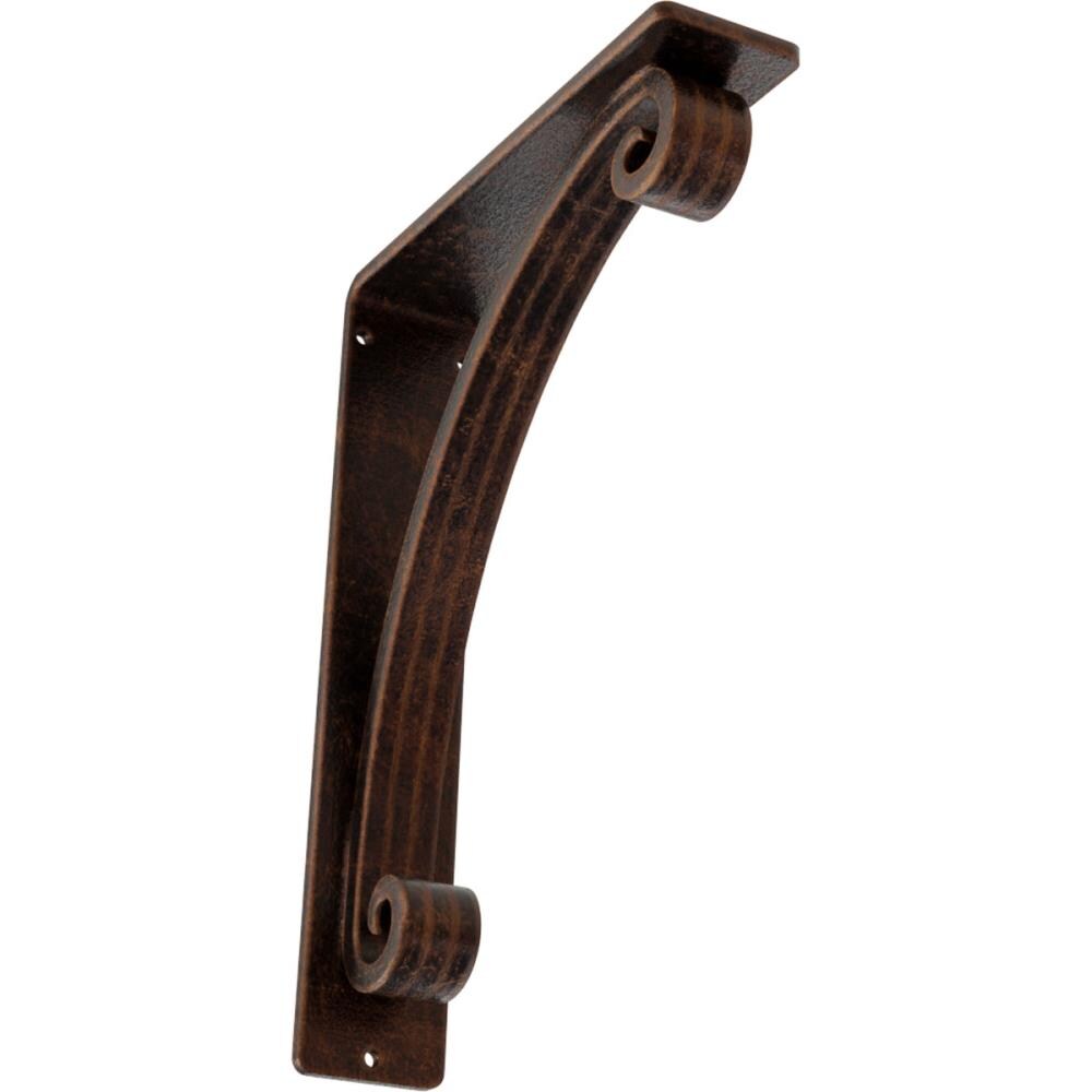 Ekena Millwork BKTM02X07X10TLEACO Legacy 7.5-in x 2-in x 10-in Antique copper Wrought iron Mounting bracket