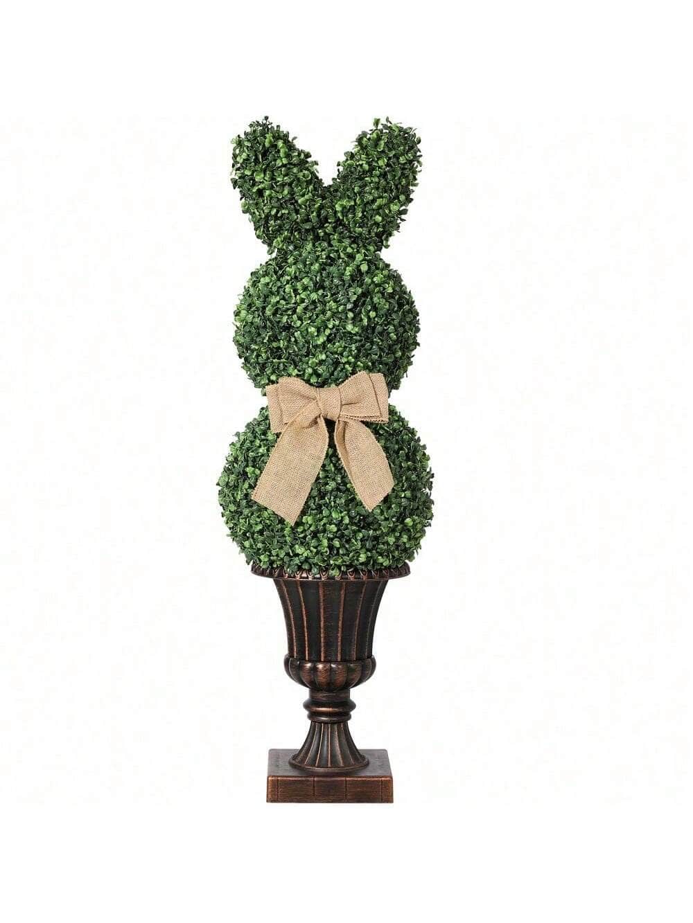 Qeetex PHK-33FAA3R3-HF4 1PCS Rabbit Statue Decor. Indoor/Outdoor Artificial Greenery with 38-inch Champion Pot. Realistic Animal Accent for Home or Garden