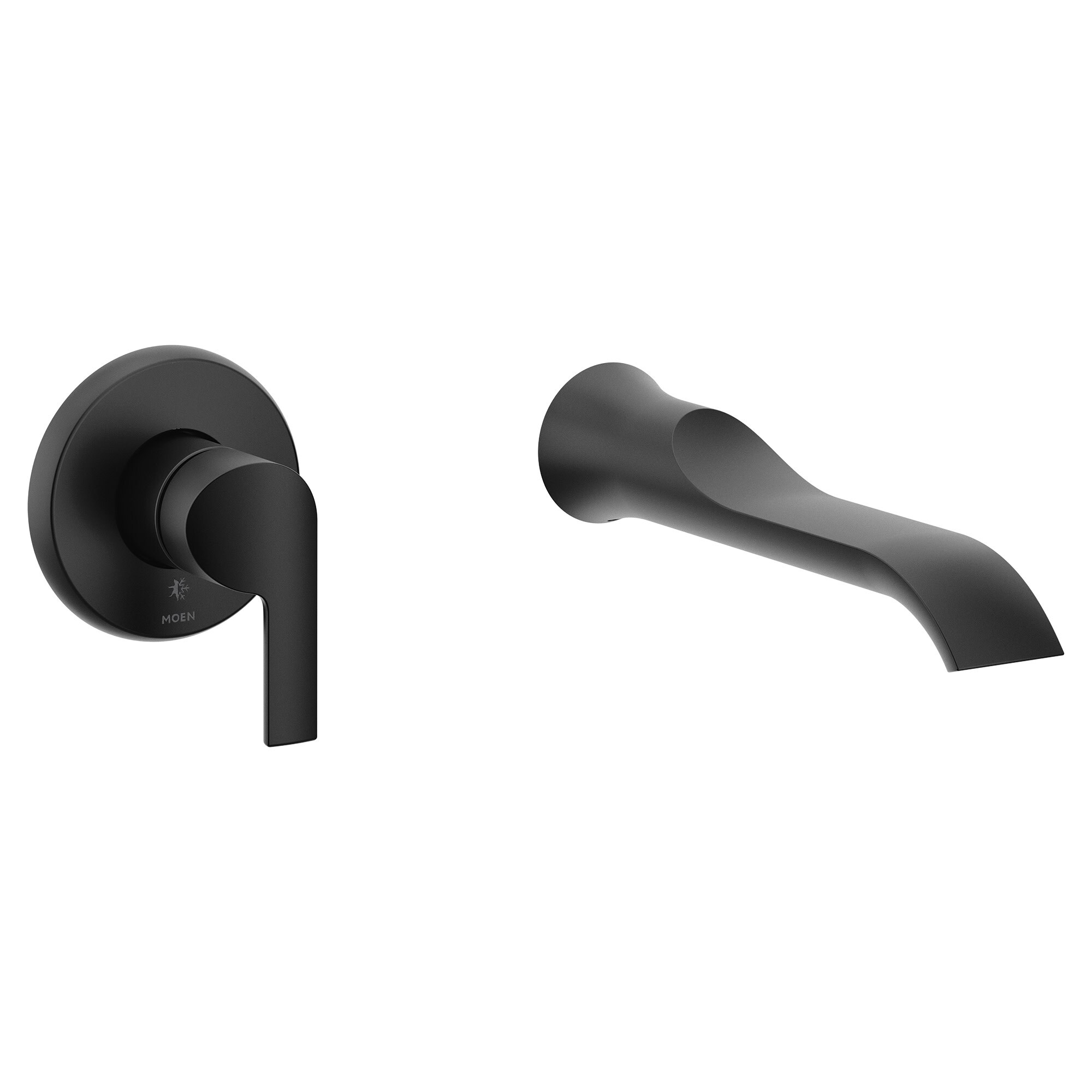 Moen WTS981BL Matte Black 1-handle Wall-mount Mid-arc Bathtub Faucet