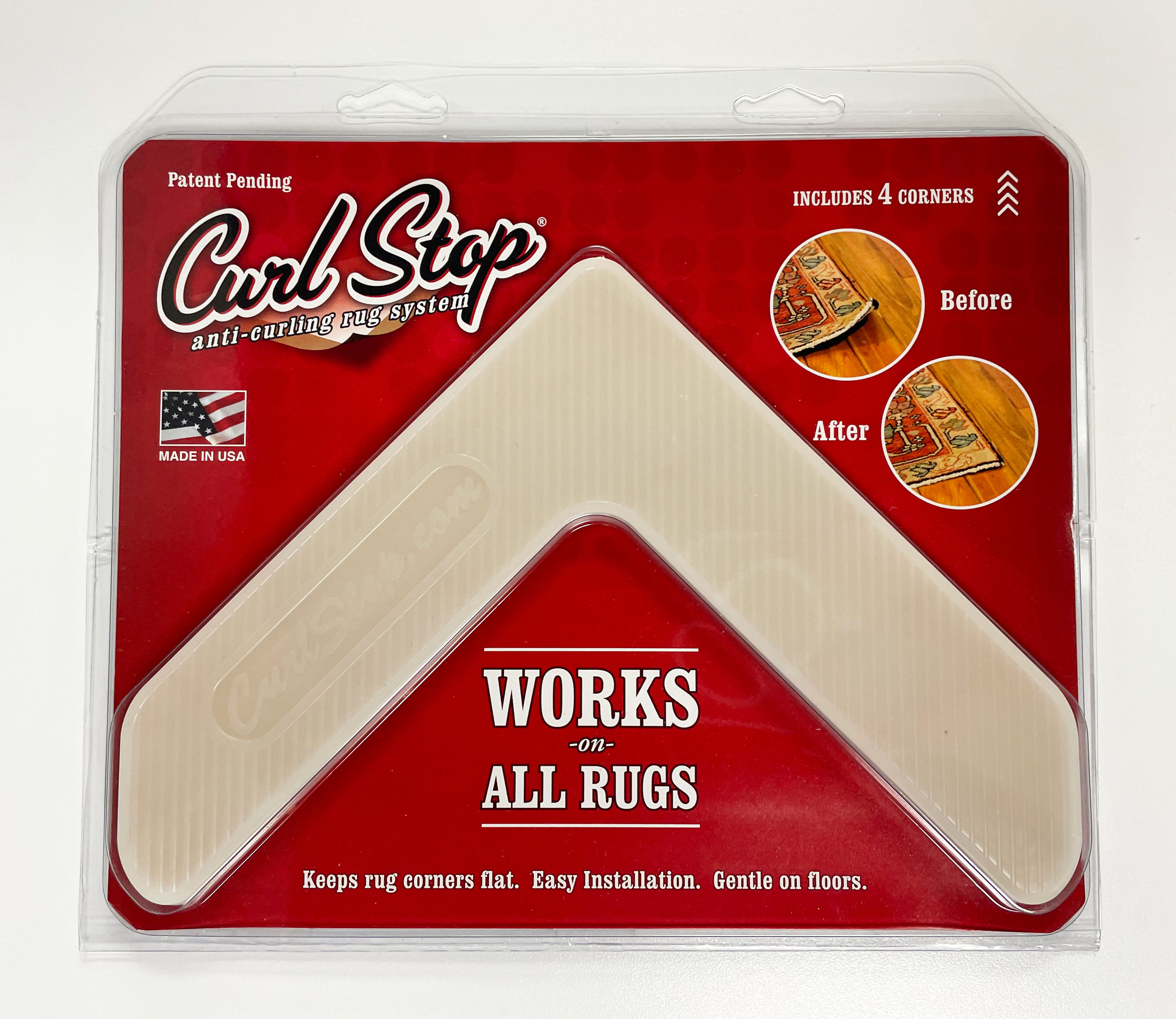 Curl Stop 4-Pack 6-in x 0.75-ft White Anti-slip Rug Tape