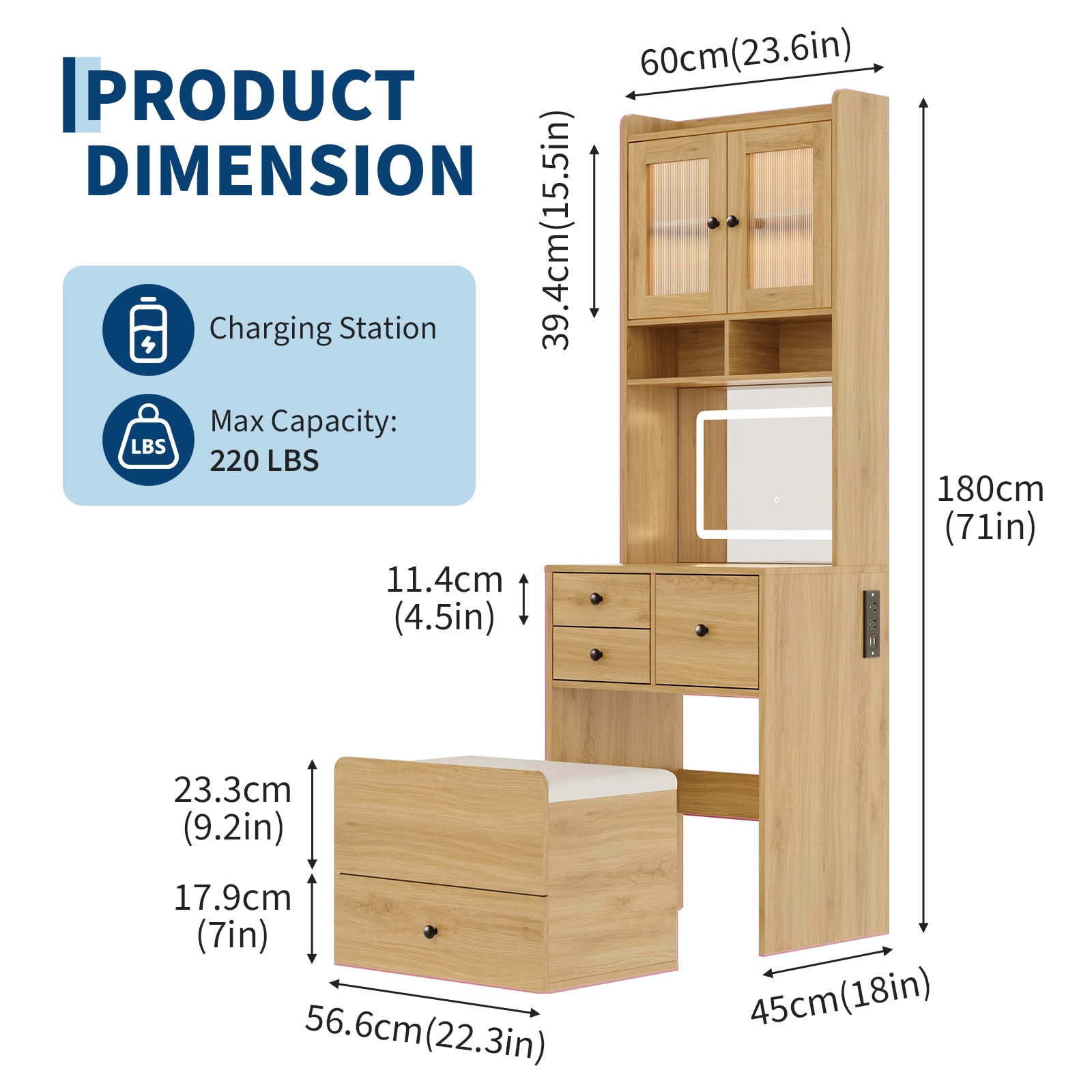 Garvee CK0-CF19Y-RQ Bedroom-Vanities - View #2