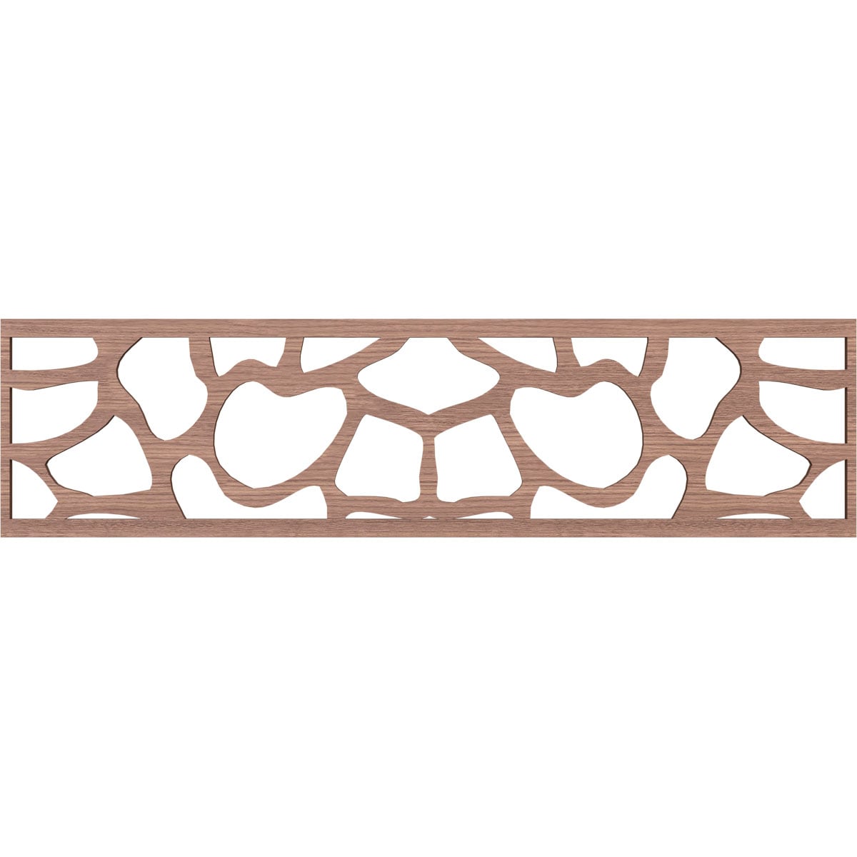 Ekena Millwork MLDB12X47ROCWA Rochester Fretwork Flat Trim 12-in x 3.92-ft Walnut Brown Unfinished 2157585 Pierced Wall Panel Moulding