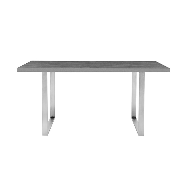 Modern Dining Table Resin, Brushed Stainless Steel Dining Table Base