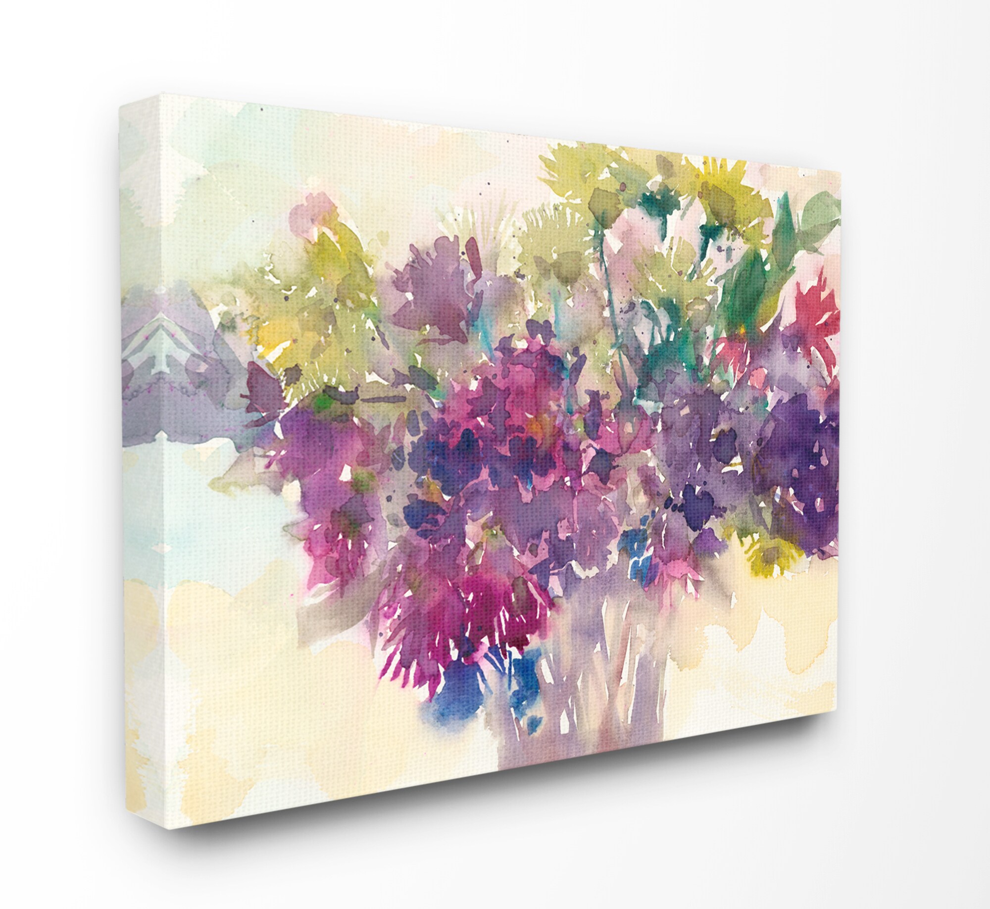 Stupell Industries CCP-341-CN-16X20 Bursting Bright Purple Watercolor Bouquet Samuel Dixon 20-in H x 16-in W Vintage/Retro Print on Canvas