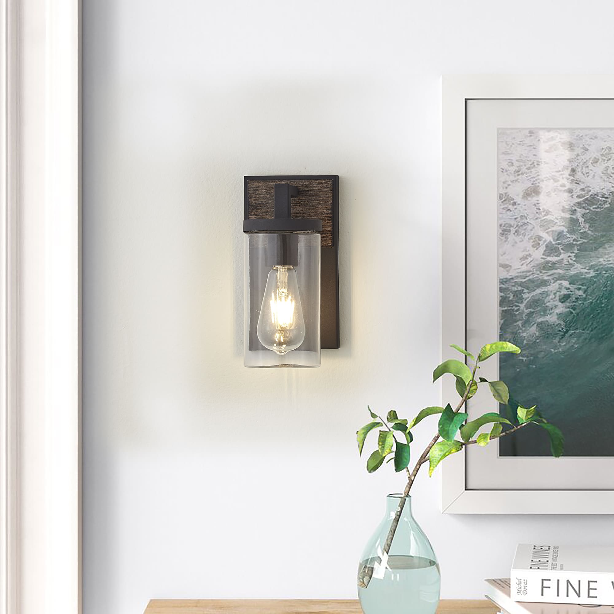 AAZJ NT-P155384 Wall Sconces 5-in W 1 -Light Antique Brown Wall Sconce