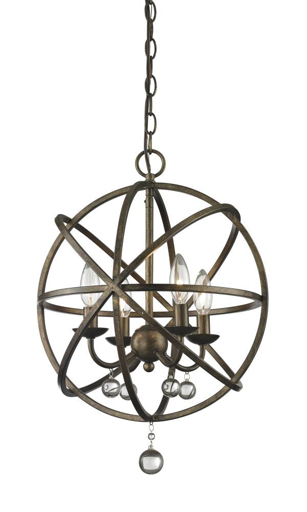 Z-Lite Acadia 4-Light Golden Bronze Modern/Contemporary Globe Hanging ...