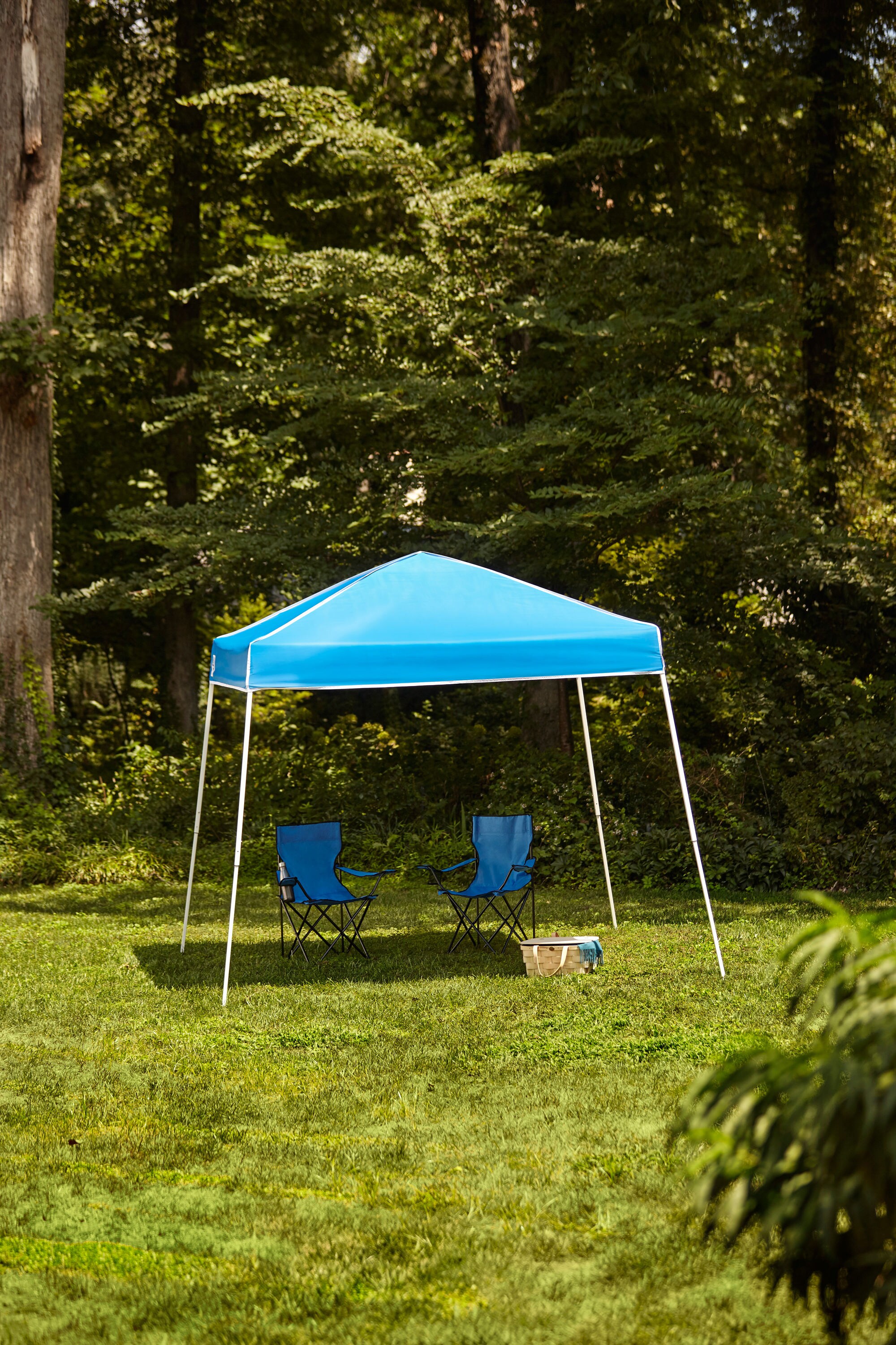 Z-Shade 10-ft x 10-ft Square Frame Is White, and Fabric Is