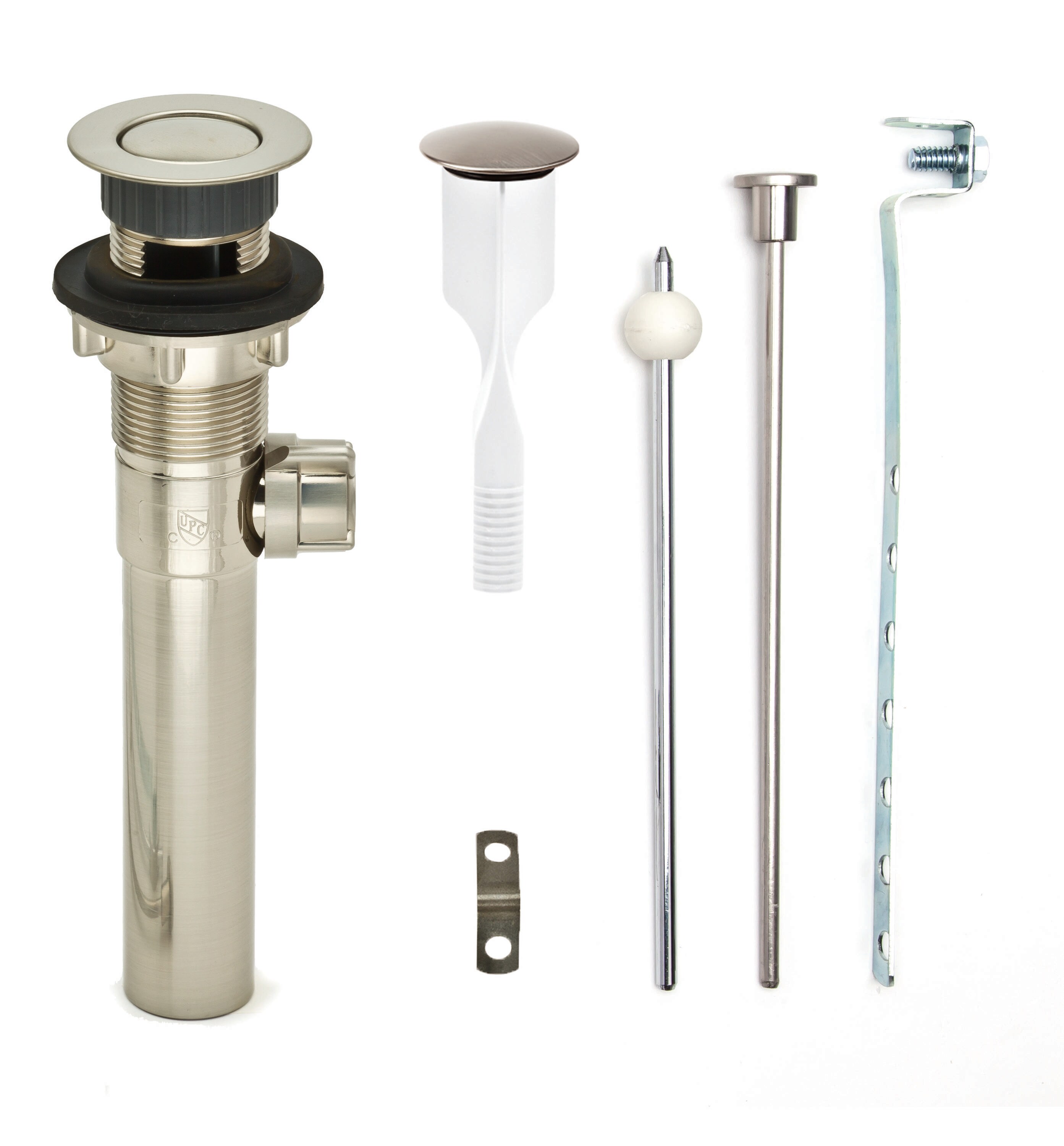 PF WaterWorks PF0324-BN-BN ClogFREE Brushed Nickel Bathroom Sink Pop Up Drain
