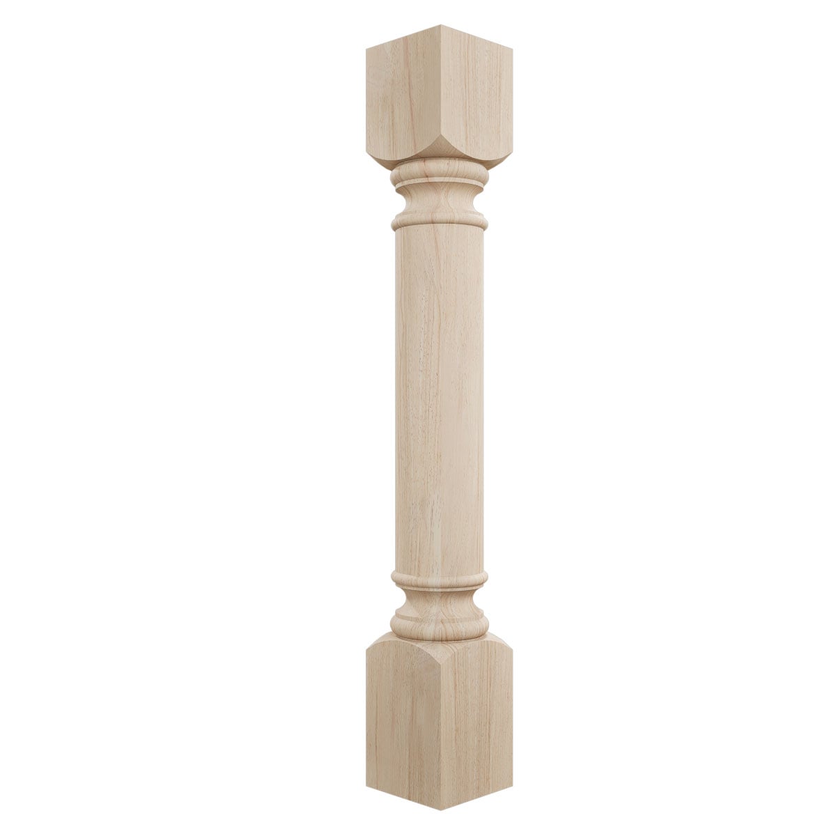 Ekena Millwork COL05X05X35TRRW Traditional Cabinet Column 3-ft x 5-in Unfinished Rubberwood Wood Square Column
