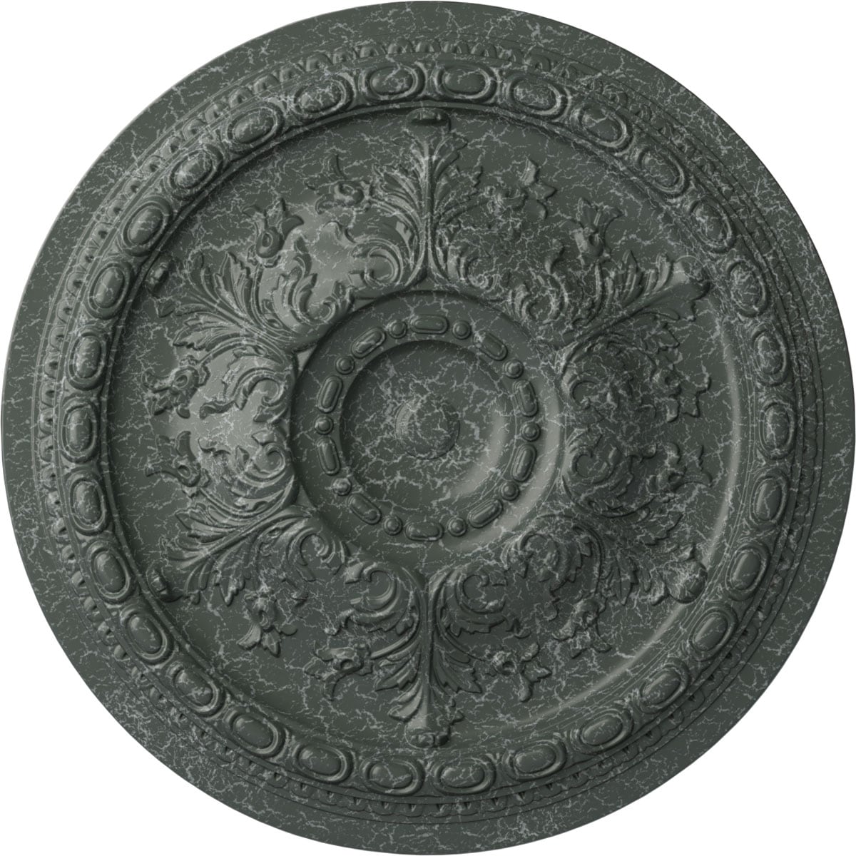 Ekena Millwork CM38OSAGC Oslo 38.375-in W x 38.375-in L Painted Athenian Green Crackle Polyurethane Whole Ceiling Medallion