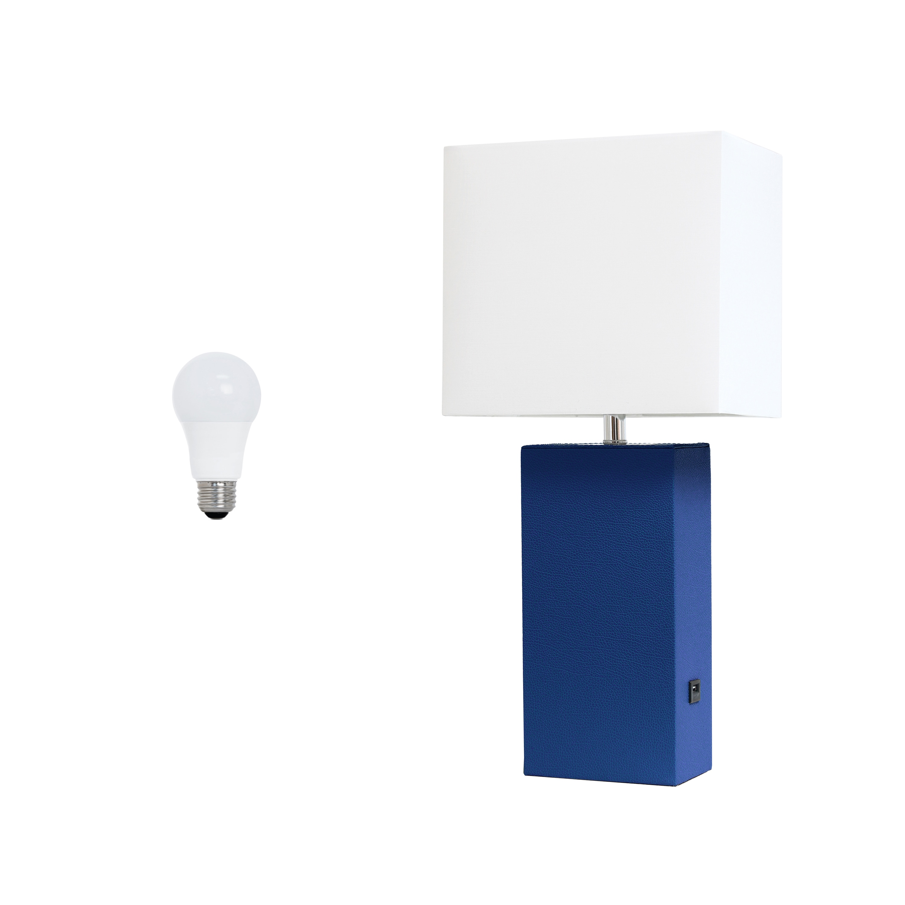 Lalia Home LHT-3012-BL-LB Lexington 21-in Blue LED On/Off switch Table Lamp with Fabric Shade