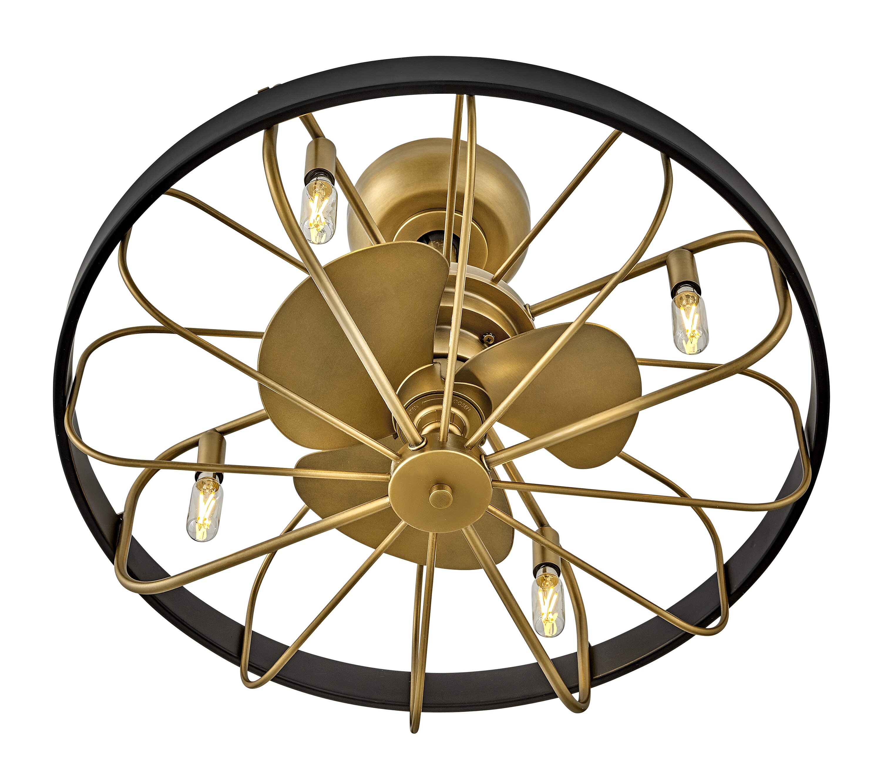 Hinkley Eli 22-in Heritage Brass LED Indoor Smart Fandelier Ceiling Fan with Light and Remote (3-Blade) 905022FHB-LIA Sansujyuku sansujyuku.com