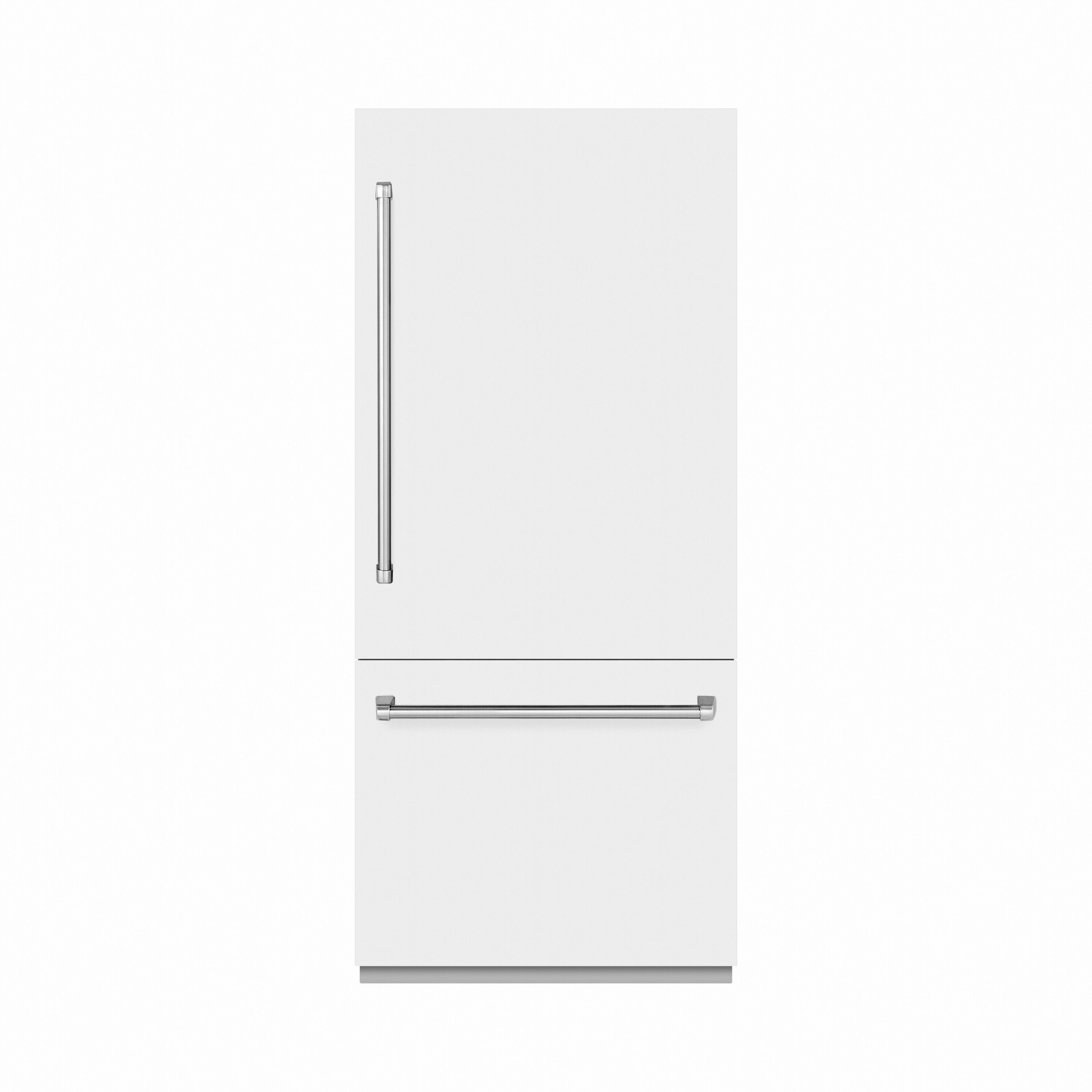 ZLINE KITCHEN & BATH 19.8-cu ft Counter-Depth 36-in Wide Built-In Bottom-Freezer Refrigerator with Ice Maker ( White Matte ) ENERGY STAR Certified