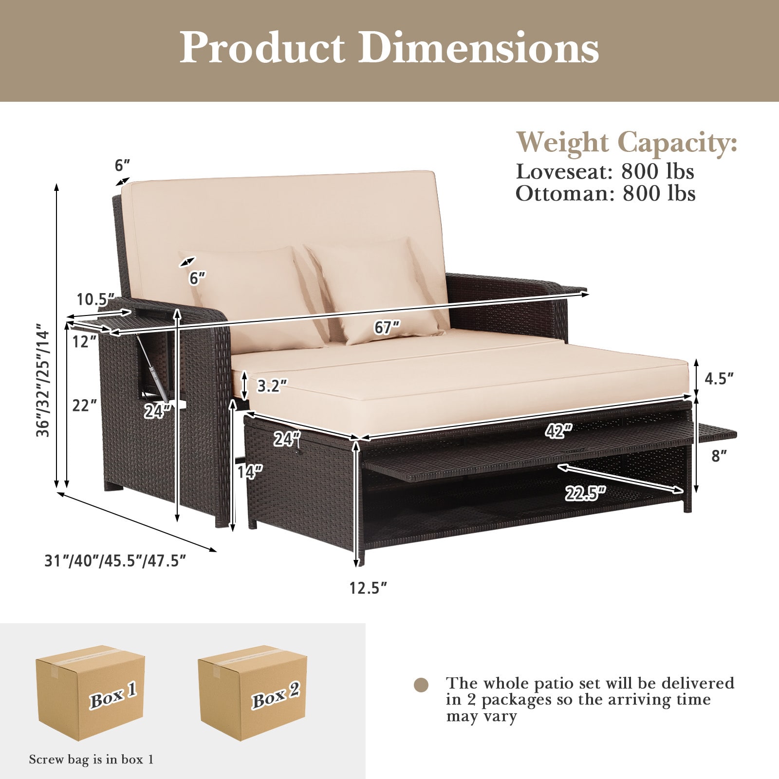 Costway HW70644BN+ Patio-Sofas-Daybeds - View #10
