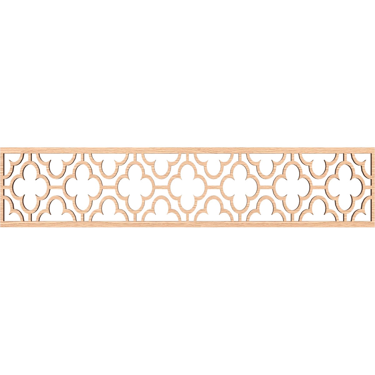 Ekena Millwork MLDB10X46CHIRO Chicago Fretwork Flat Trim 10-in x 3.9-ft Red Oak Brown Unfinished 2157147 Pierced Wall Panel Moulding
