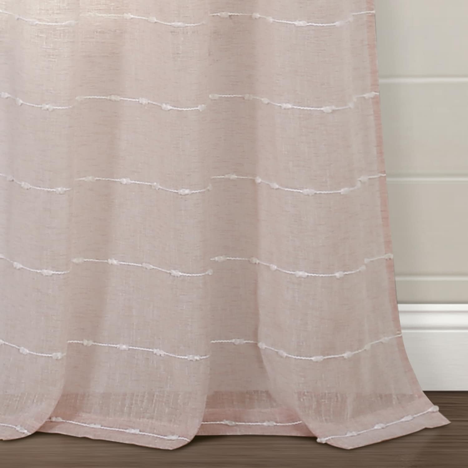 Blush Sheer Polyester Grommet Window Curtain Panels