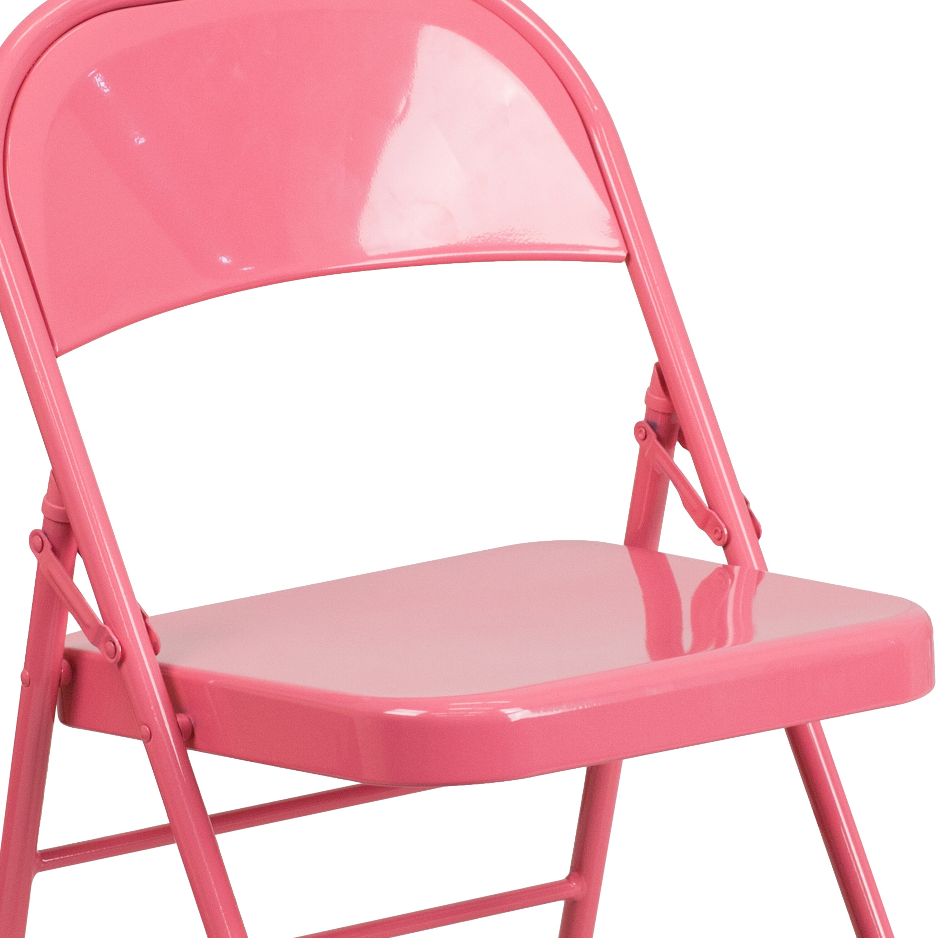 pink metal folding chair