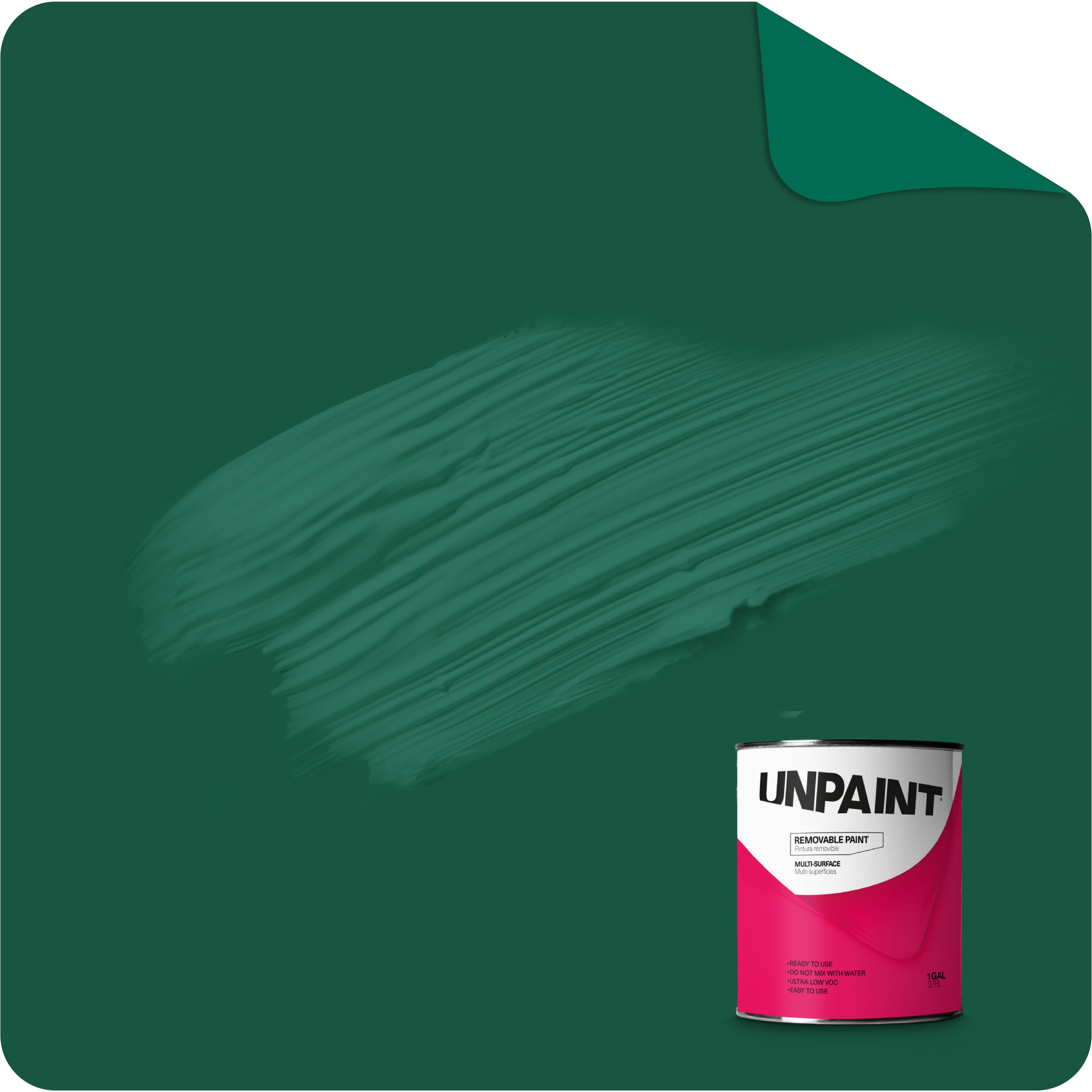 UNPAINT Matte Green Water-based Interior Paint (1-quart and 1-gallon)