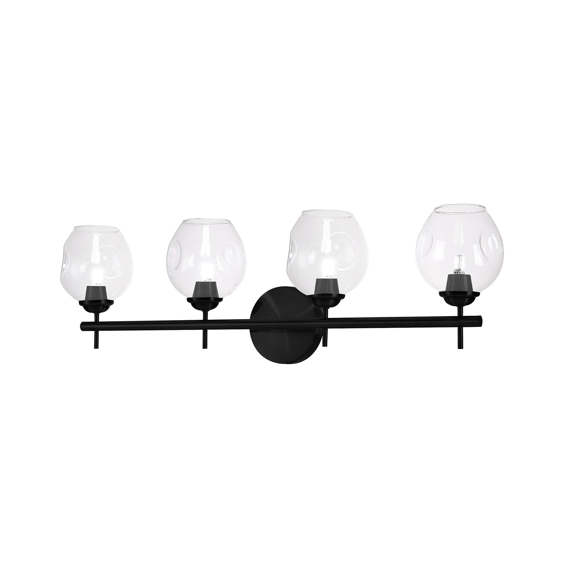 Dainolite ABI-284W-MB-CLR Abii 29.25-in 4-Light Black Transitional Vanity Light