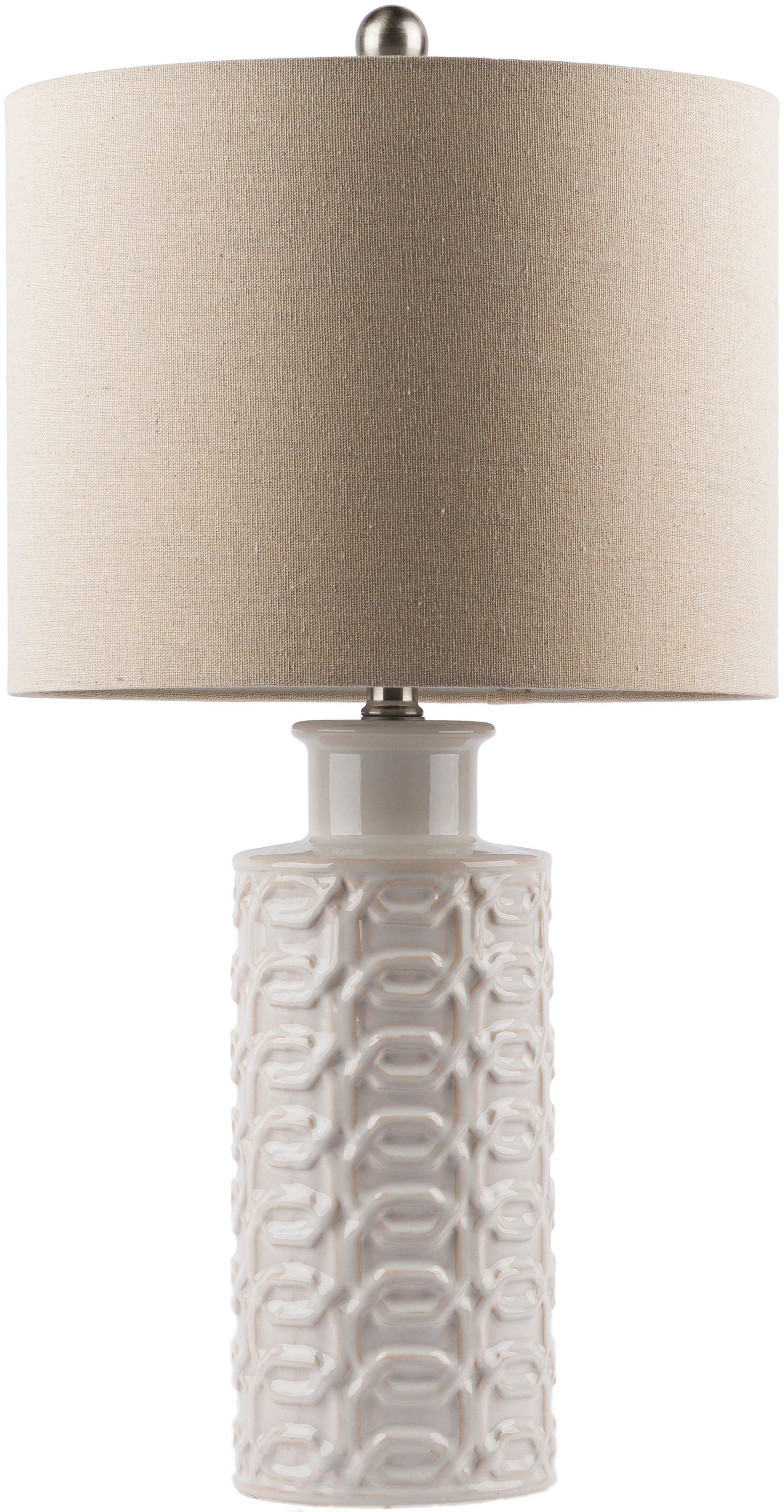 Surya TELL-001 Austell 25-in Off-white 3-way Table Lamp with Linen Shade
