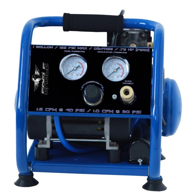 EAGLE Silent Series 1-Gallon Single Stage Portable Electric Horizontal Air Compressor EAGLE Silent Series 1-Gallon Single Stage Portable Electric Horizontal Air Compressor