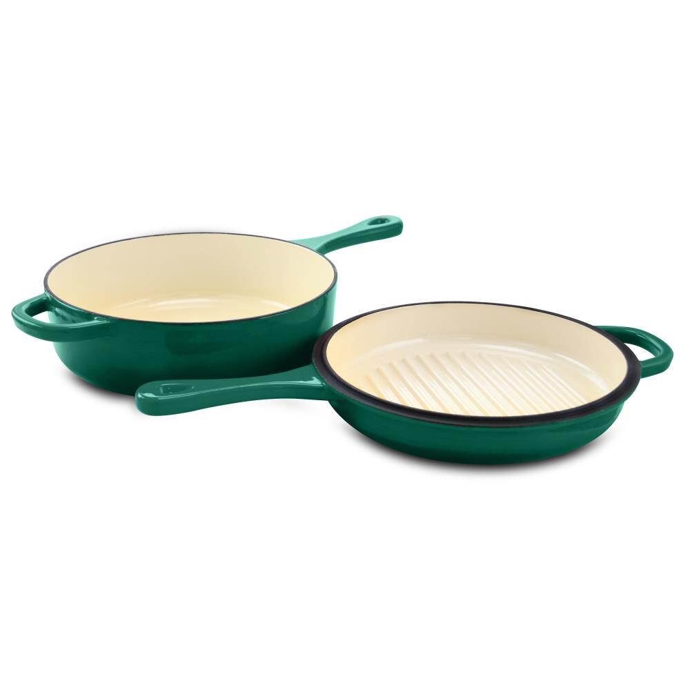 BergHOFF 2-Piece Enamel on Cast Iron 10 Fry & Grill Pan Set ,Blue