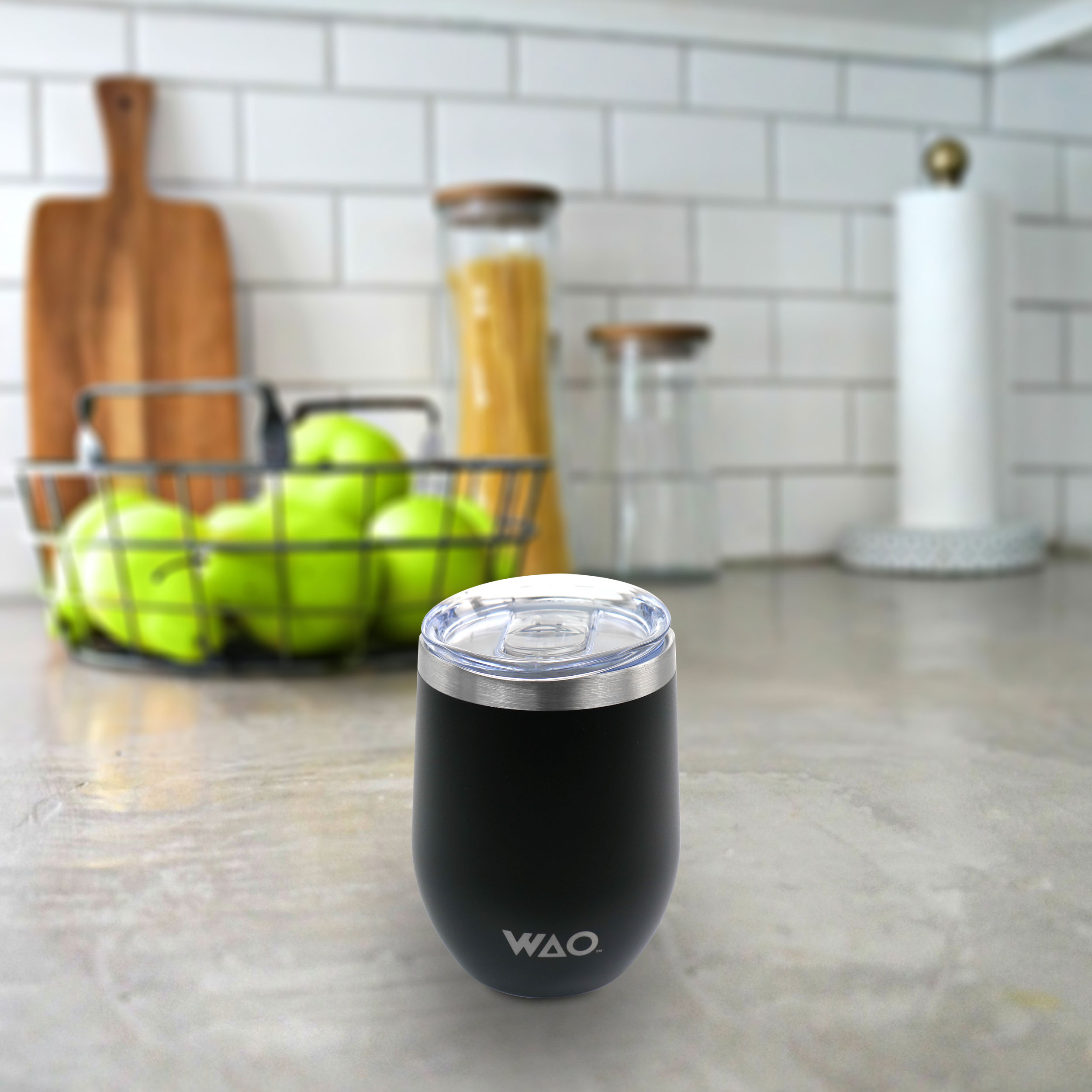 Black Stainless Steel Insulated Travel Tumbler with Acrylic Lid