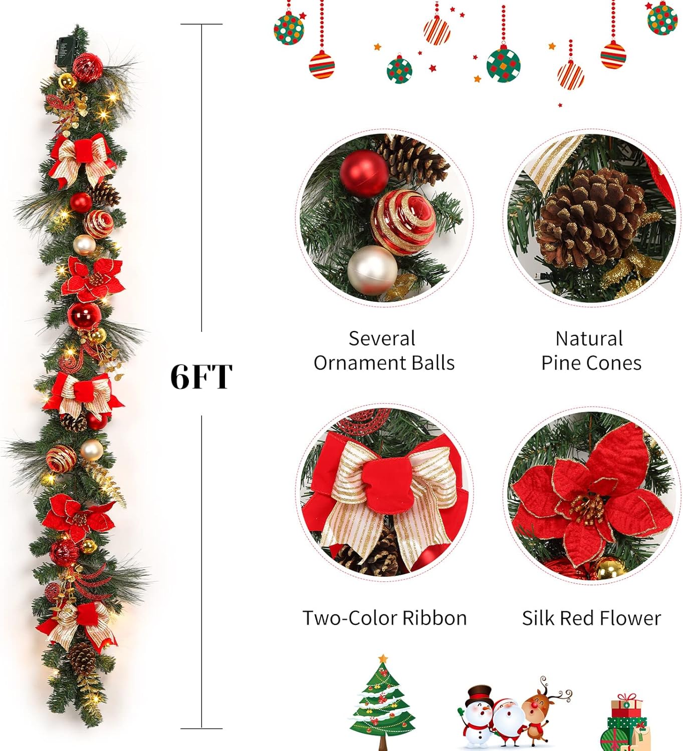 Qeetex JXNAG-PHO-0VGRU8V2 Artificial-Christmas-Garland - View #2