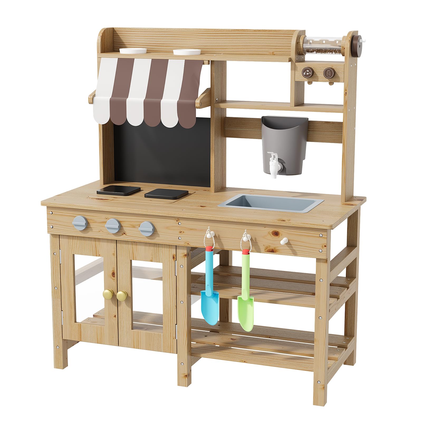Garvee Wooden Kids Play Kitchen Set for Toddlers/Pretend Kitchen with ...