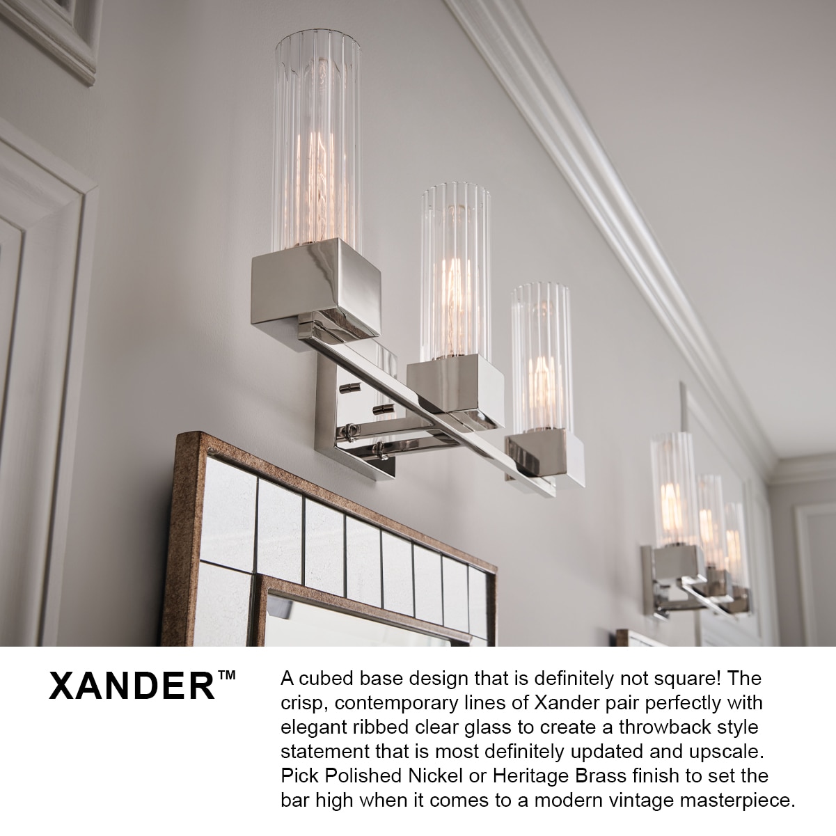 Hinkley Xander 23-in 3-Light Heritage Brass LED Modern 