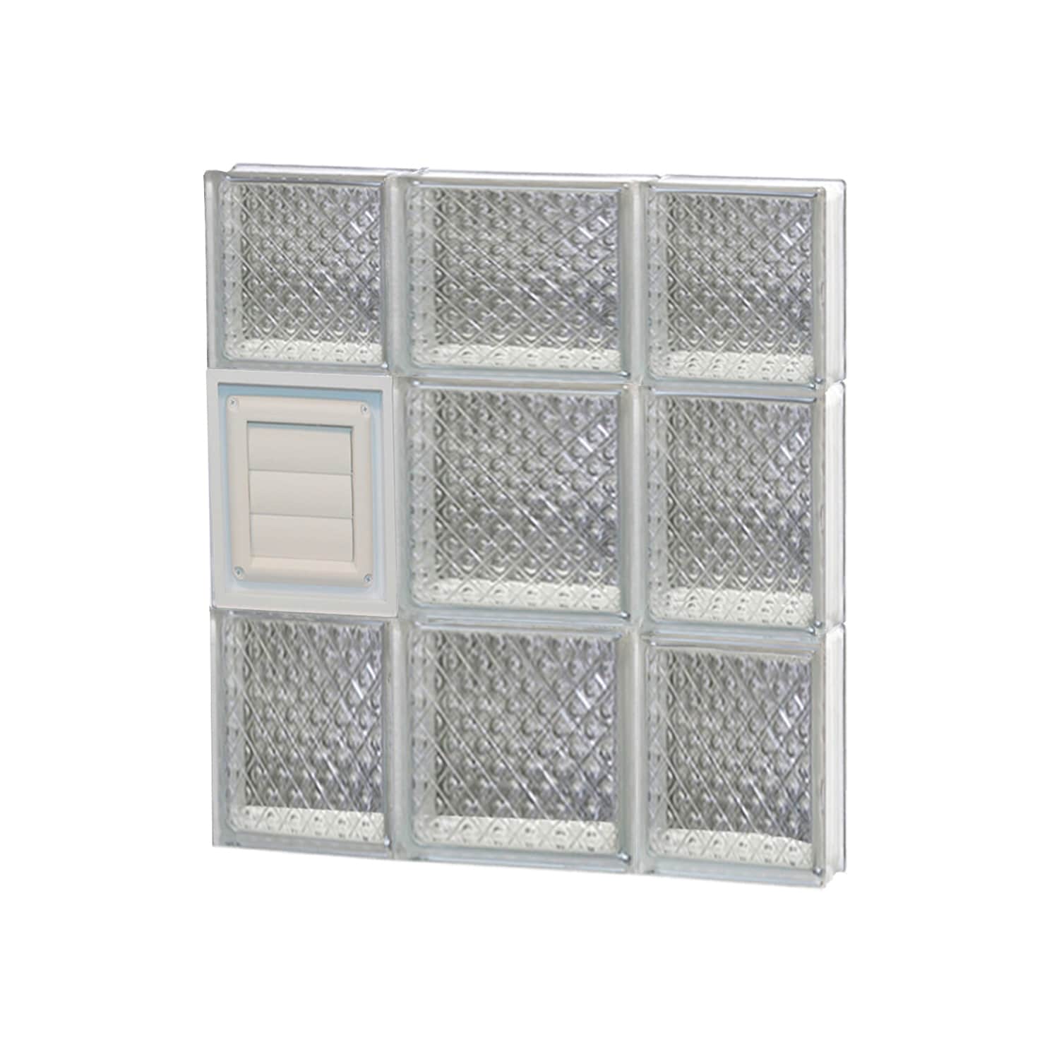 REDI2SET D2022DP Diamond Glass 19-1/4-in x 21-1/4-in Frameless Replacement Dryer vent Glass Block Window