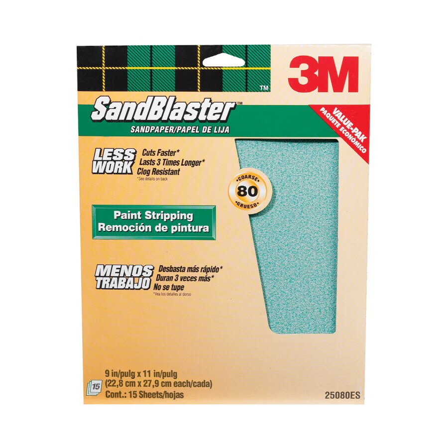 3M Coarse 80Grit Sandpaper 9in W x 11in L 15Pack at