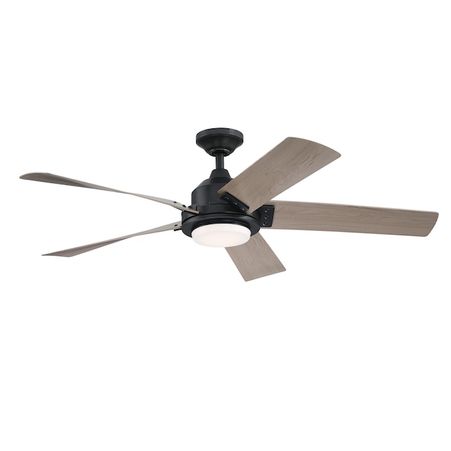 Harbor Breeze Berkshire 52 In Black Iron Led Indoor Ceiling Fan With Light Remote 5 Blade The Fans Department At Com - How To Reverse Harbor Breeze Ceiling Fan With Remote