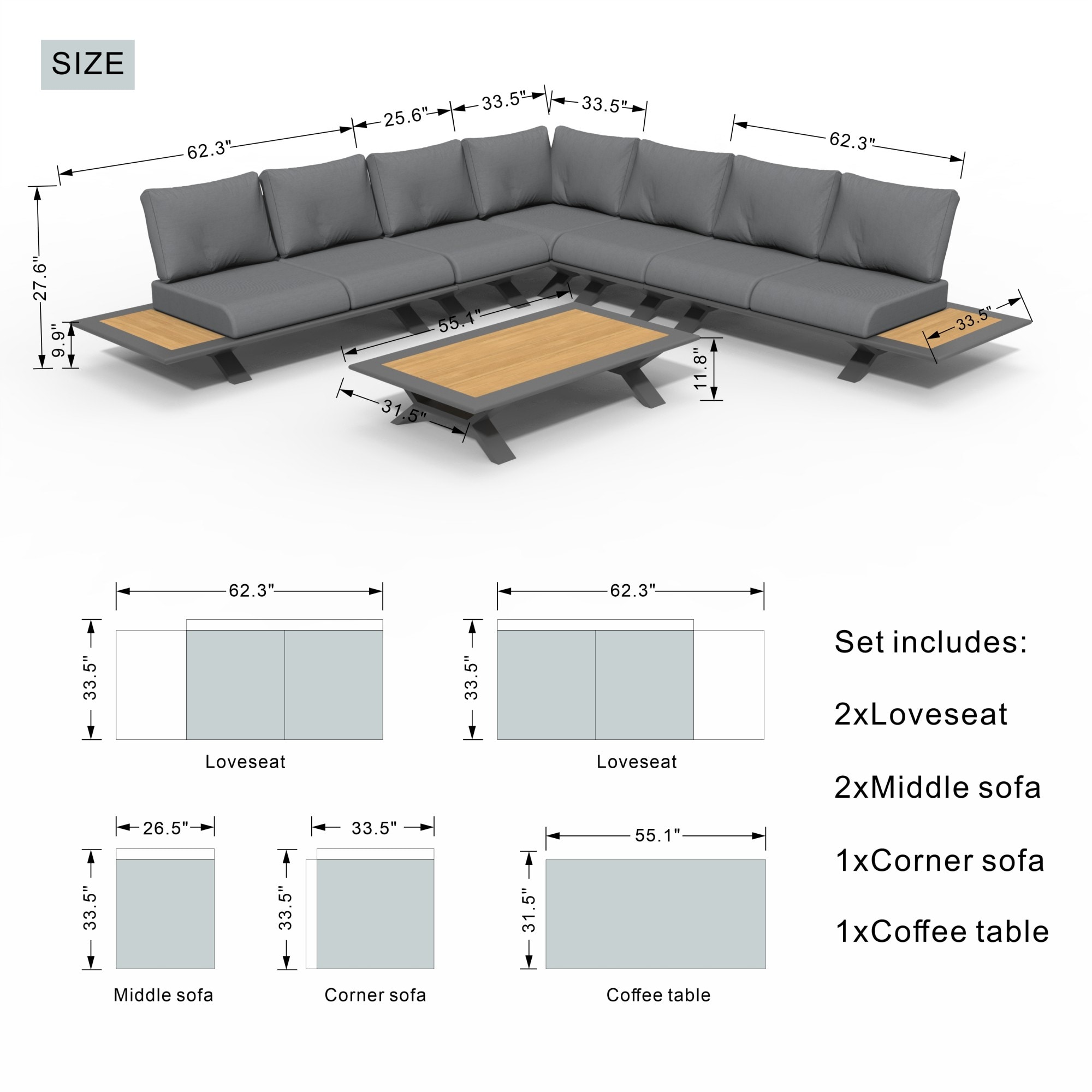 Direct Wicker DWS-2323-DG Patio-Conversation-Sets - View #6