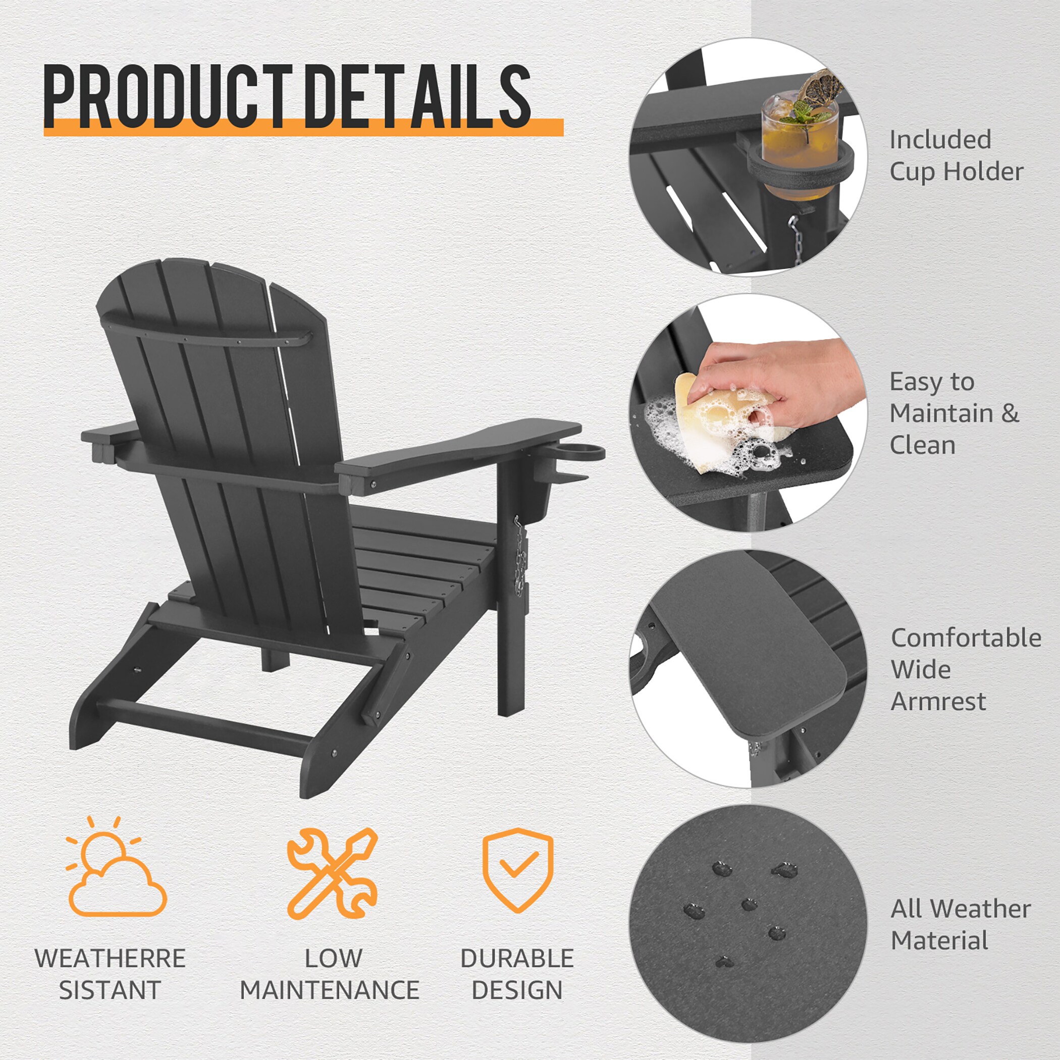 Unity CY-CH007GY Patio-Chairs - View #2