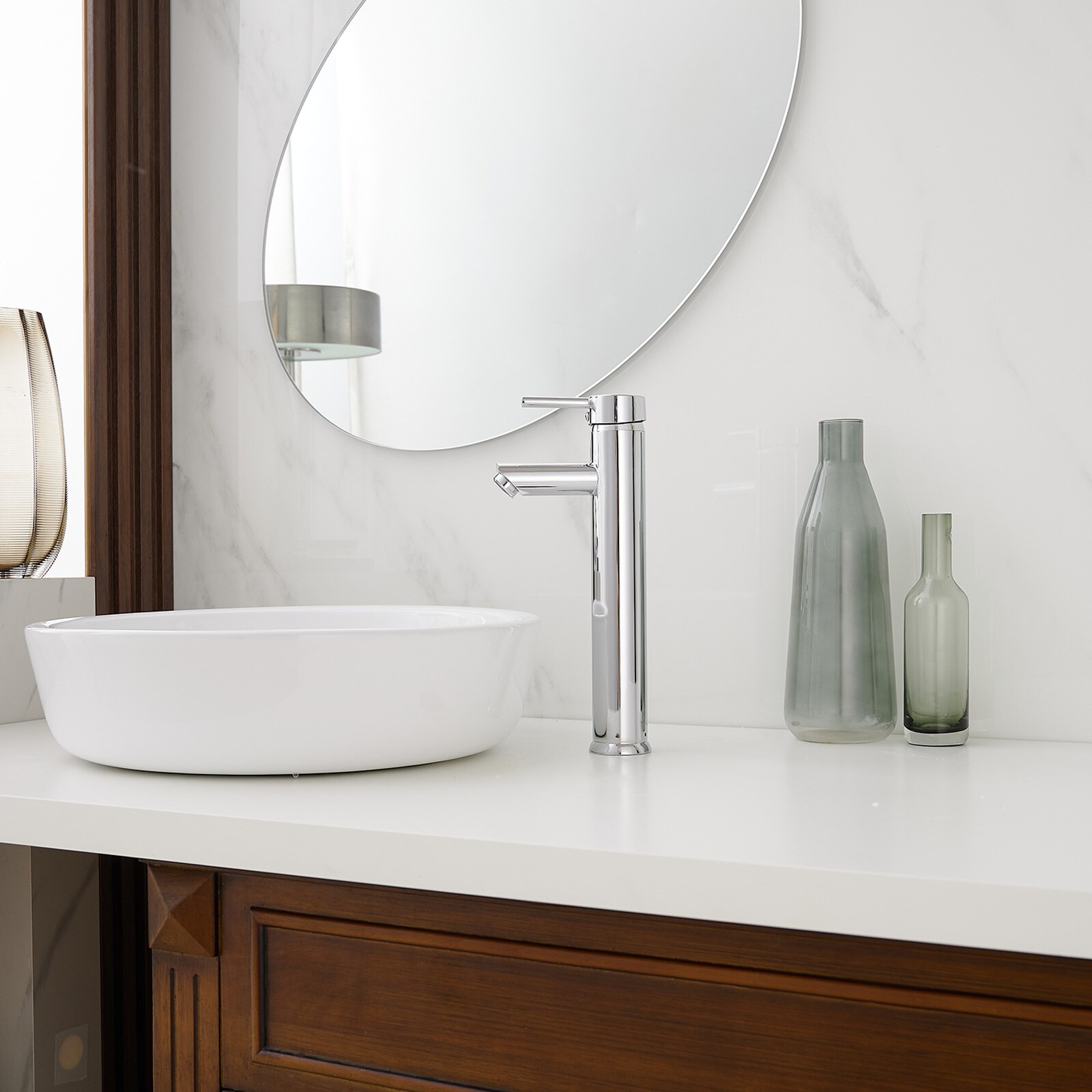 Polished Chrome Single Handle Vessel Sink Faucet