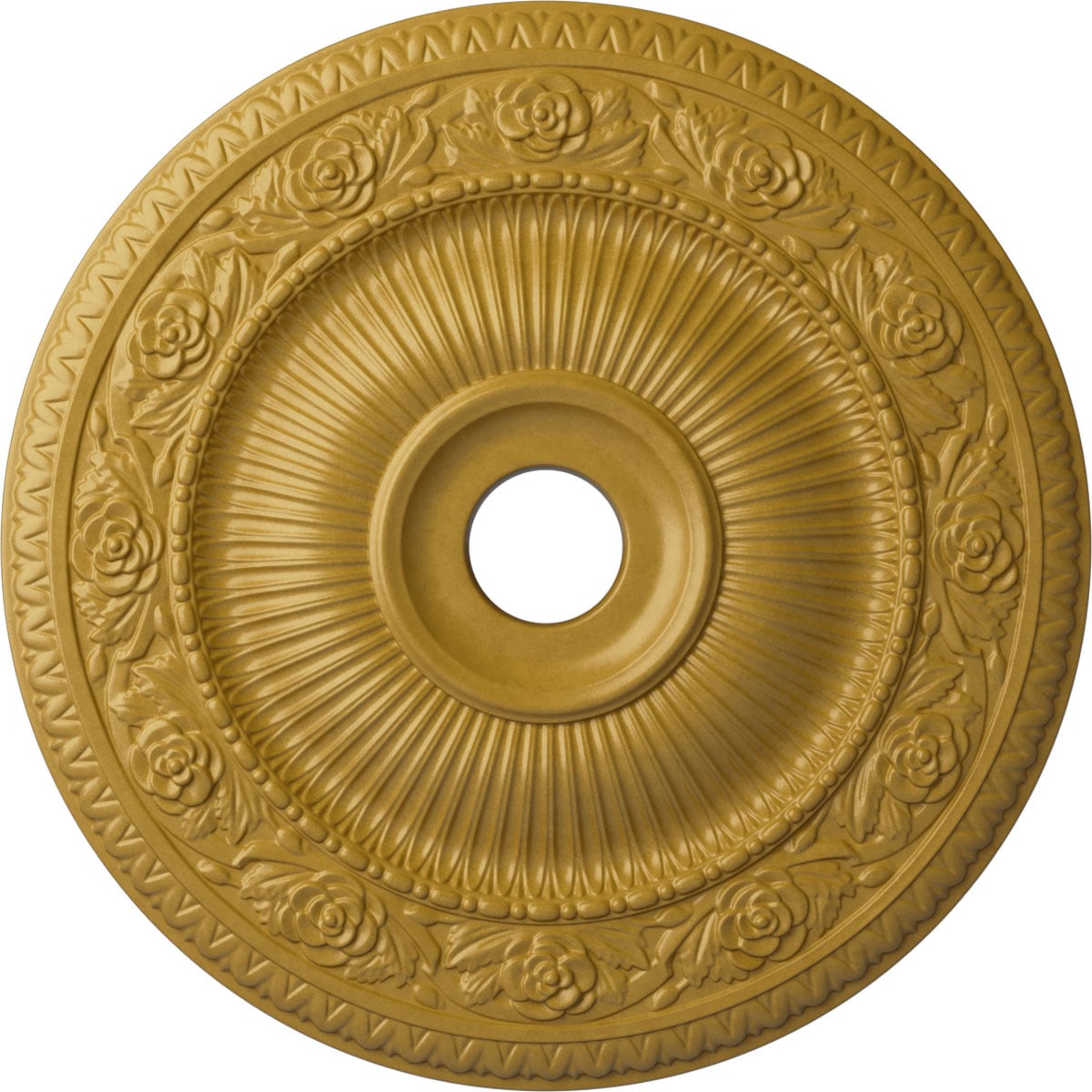 Ekena Millwork CM24LO1IGS Logan 24.25-in W x 24.25-in L Painted Iridescent Gold Polyurethane Whole Ceiling Medallion