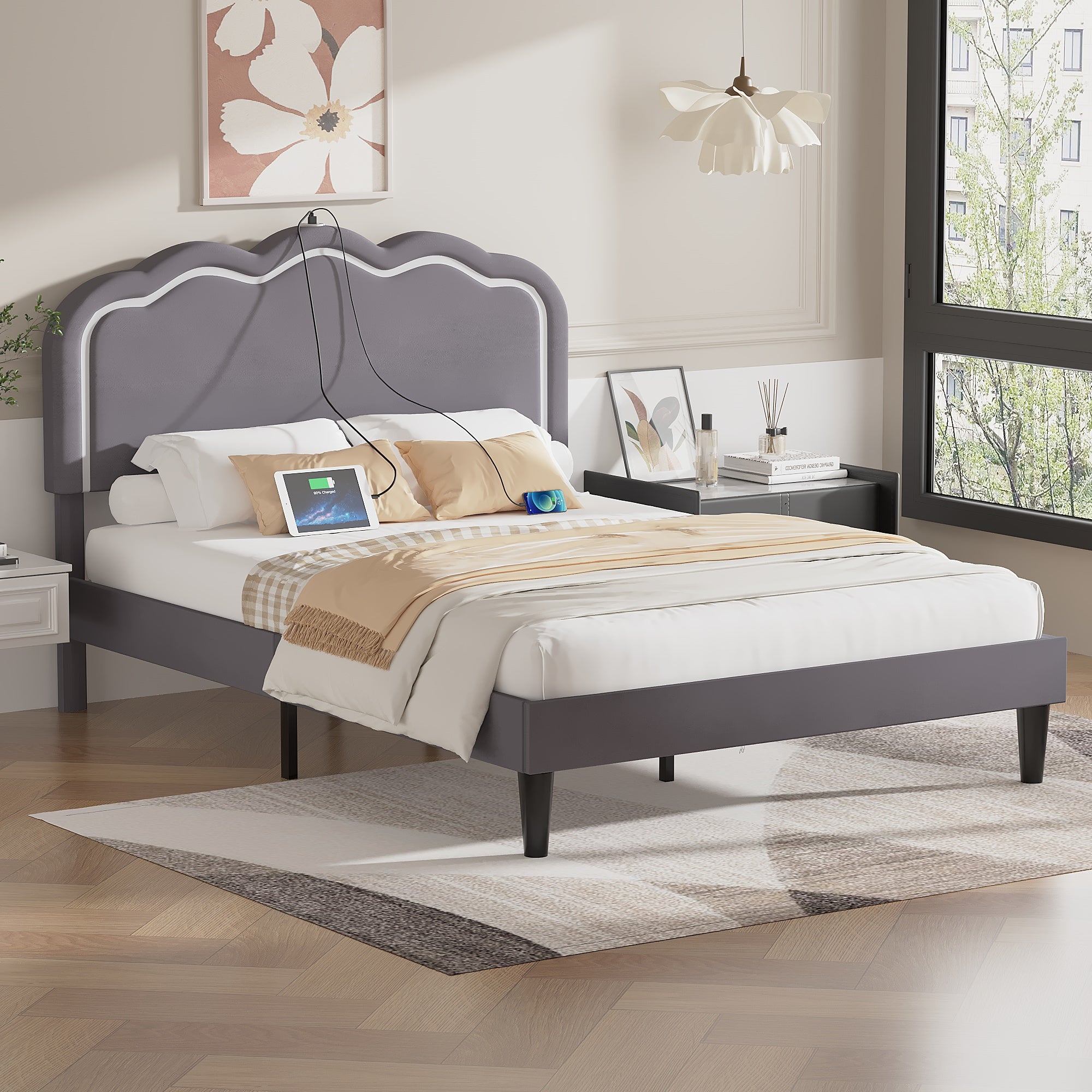Vecelo LOE-FB10-GRY beds - View #2