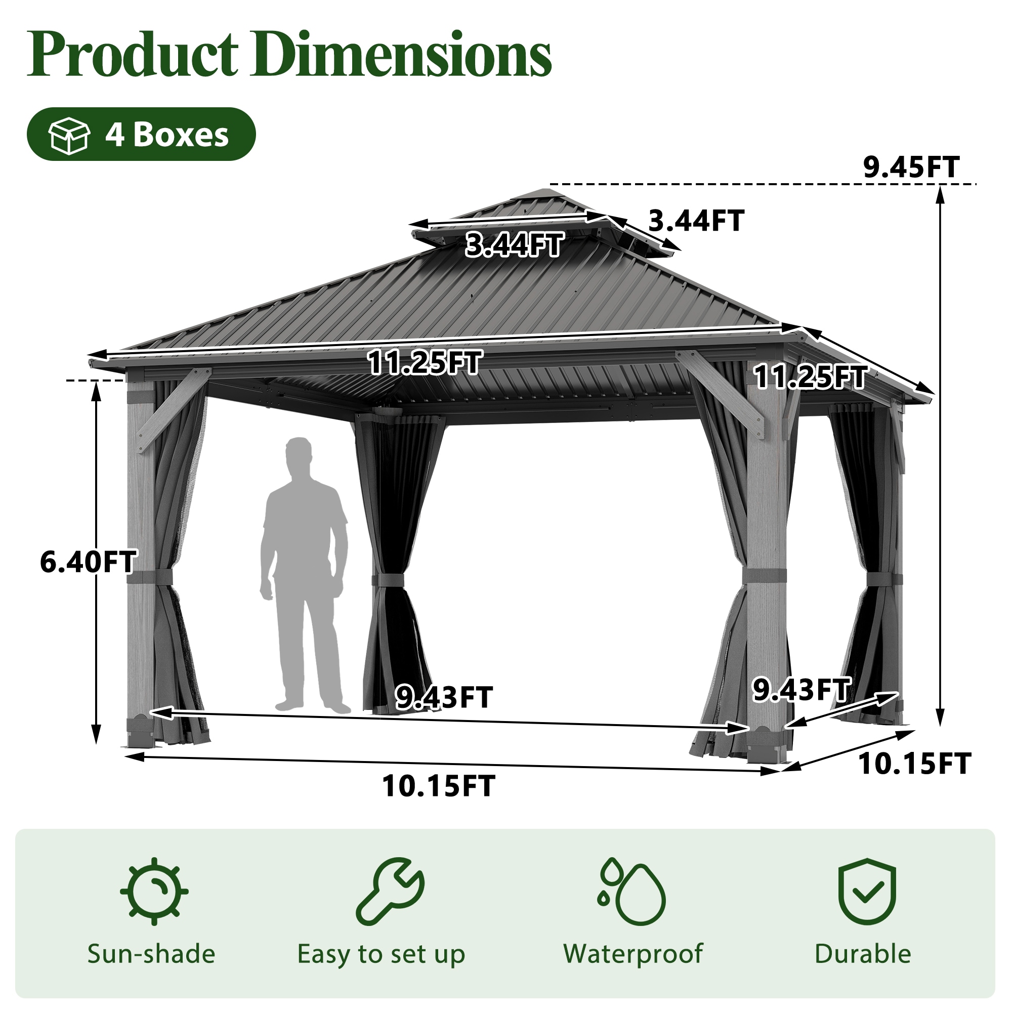 Coveronics LW-SSWG-1212 Wood-Resin-Gazebos - View #2