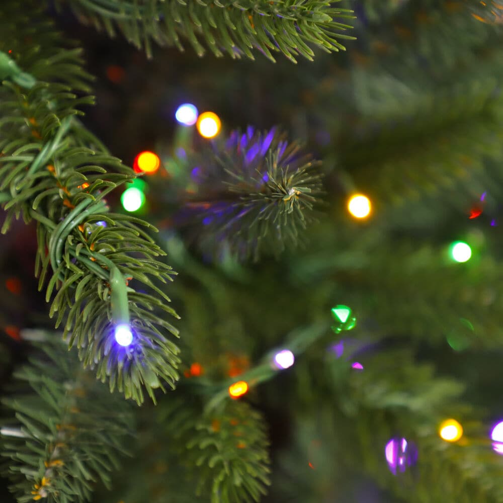 12-Foot York Pine Artificial Christmas Tree with Multicolor LED Lights