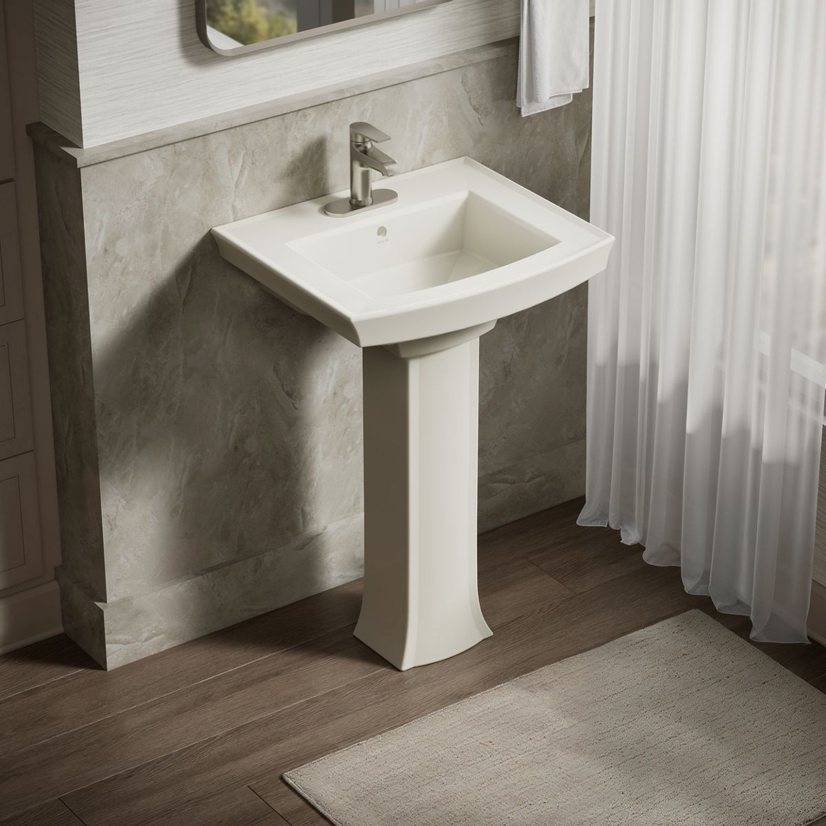KOHLER 2357-96 Archer Vitreous china Traditional Biscuit Pedestal Sink Base ( 27.75-in x 13.4-in x 27.75-in
